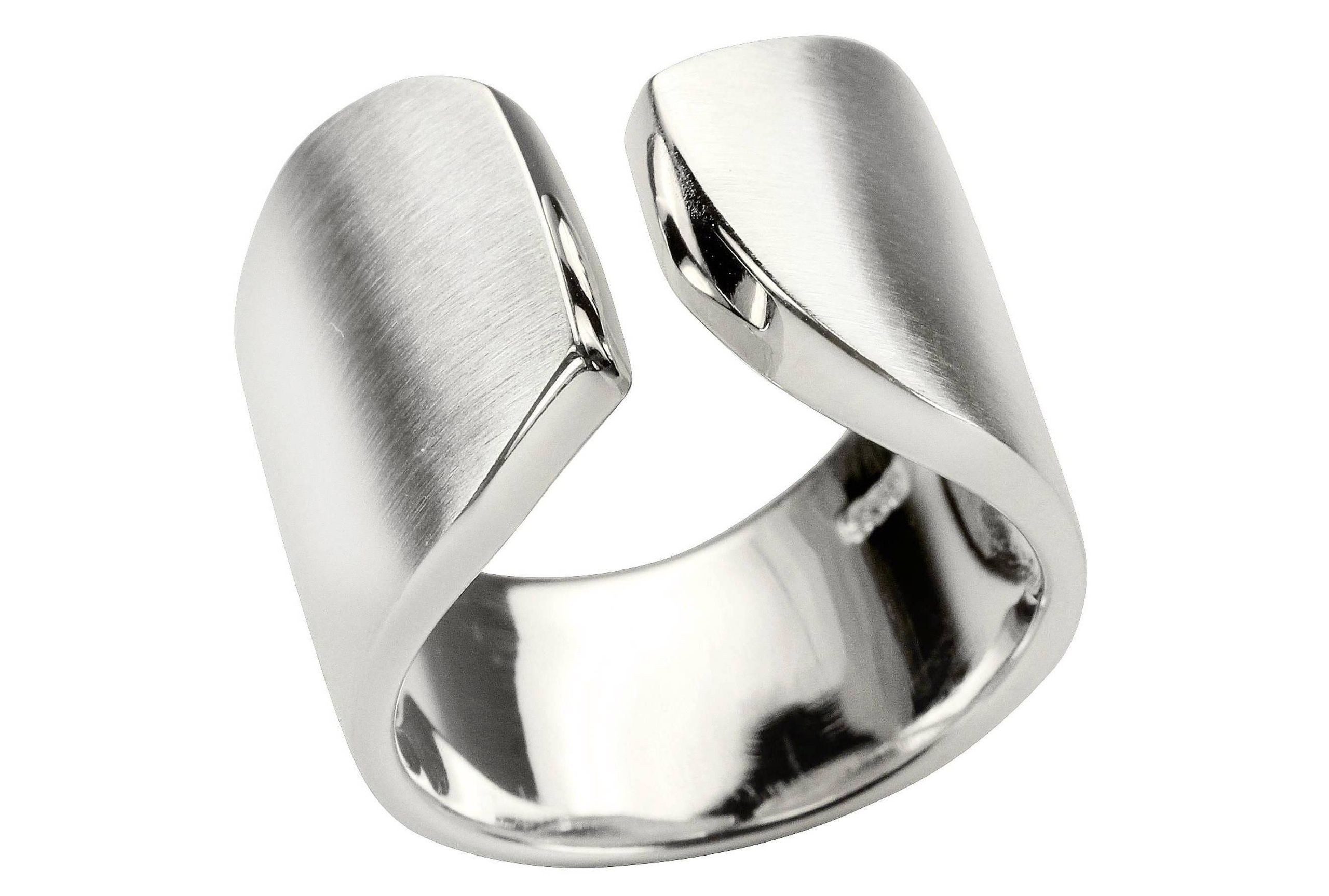 SILBERMOOS Silberring XL Bandring "Offen und Ehrlich", 925 Sterling Silber