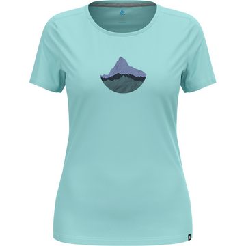 Odlo Laufshirt F-Dry T-Shirt mit Bergmotiv funktionelles und nachhaltiges Trainingsshirt