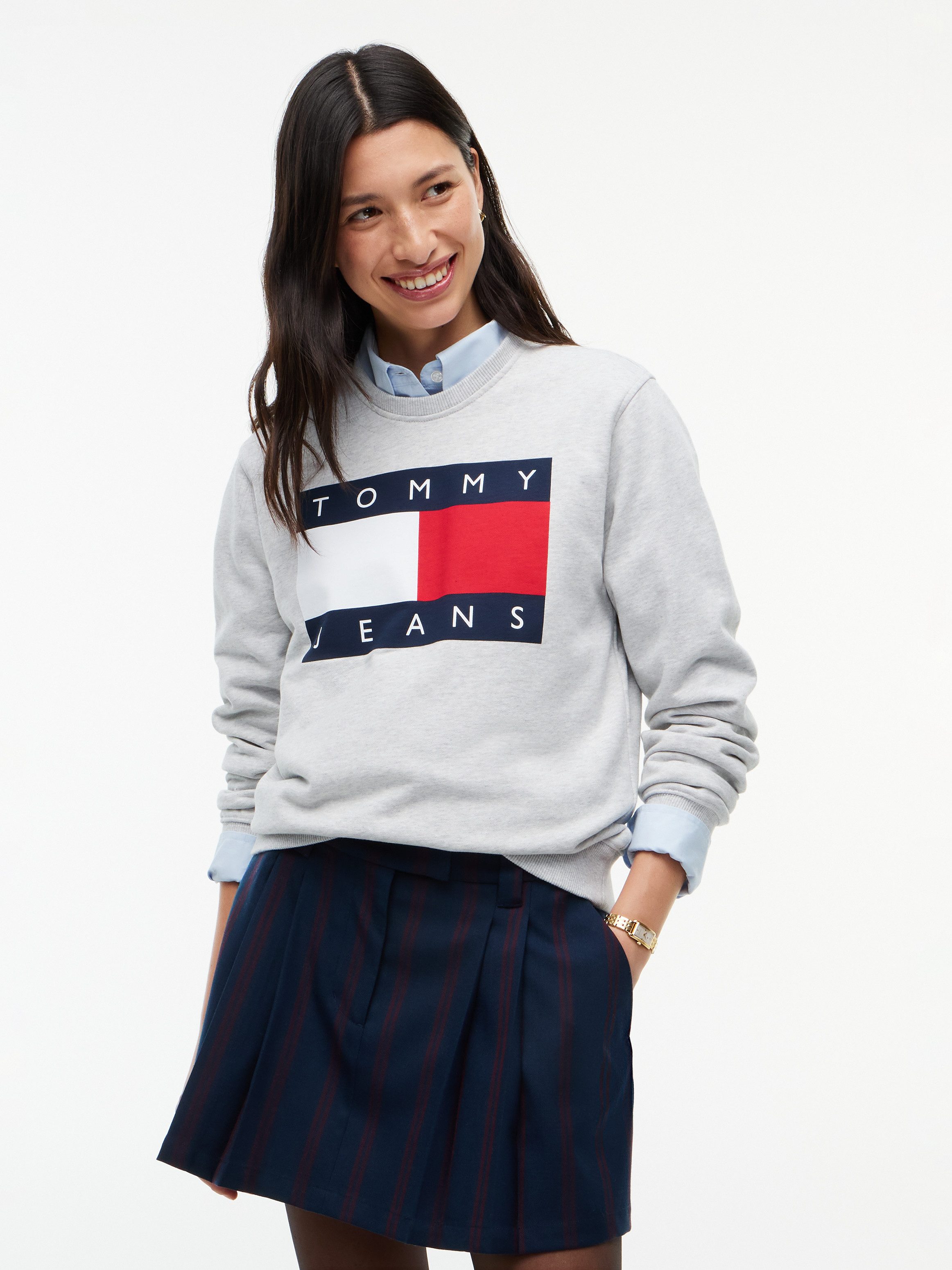 Tommy Jeans Sweatshirt TJW REG FLAG CREW Baumwolle