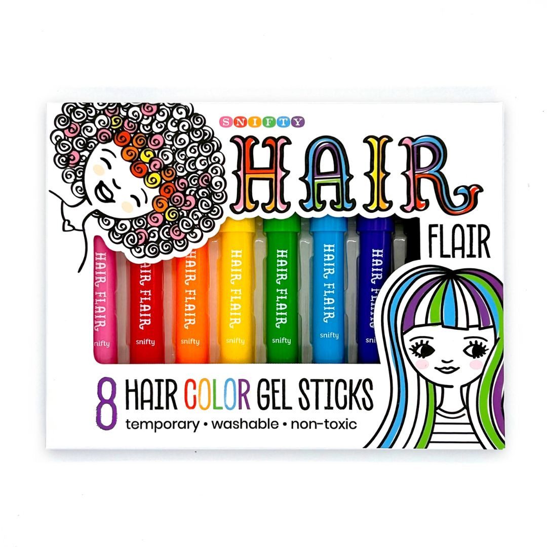 suebidou Haarkreide Hair Flair Gel-Stifte auswaschbare Haarfarbe 'Hair Effects', Set, 8 Kreidestifte, nachhaltig, kreativ