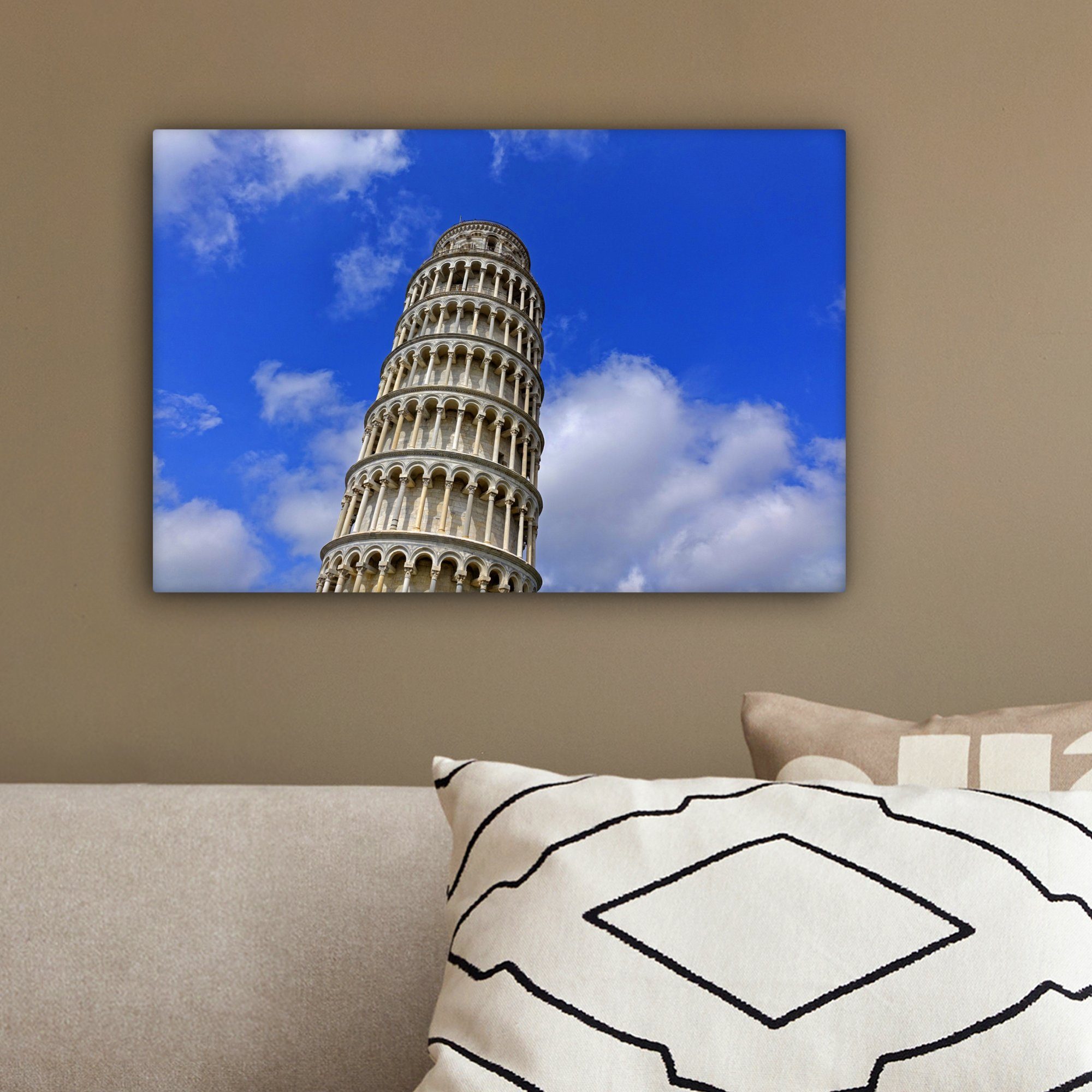 Pisa Turm, Turm Leinwandbilder, St), Italien Wanddeko, Wandbild (1 - von Leinwandbild OneMillionCanvasses® - 30x20 Aufhängefertig, cm