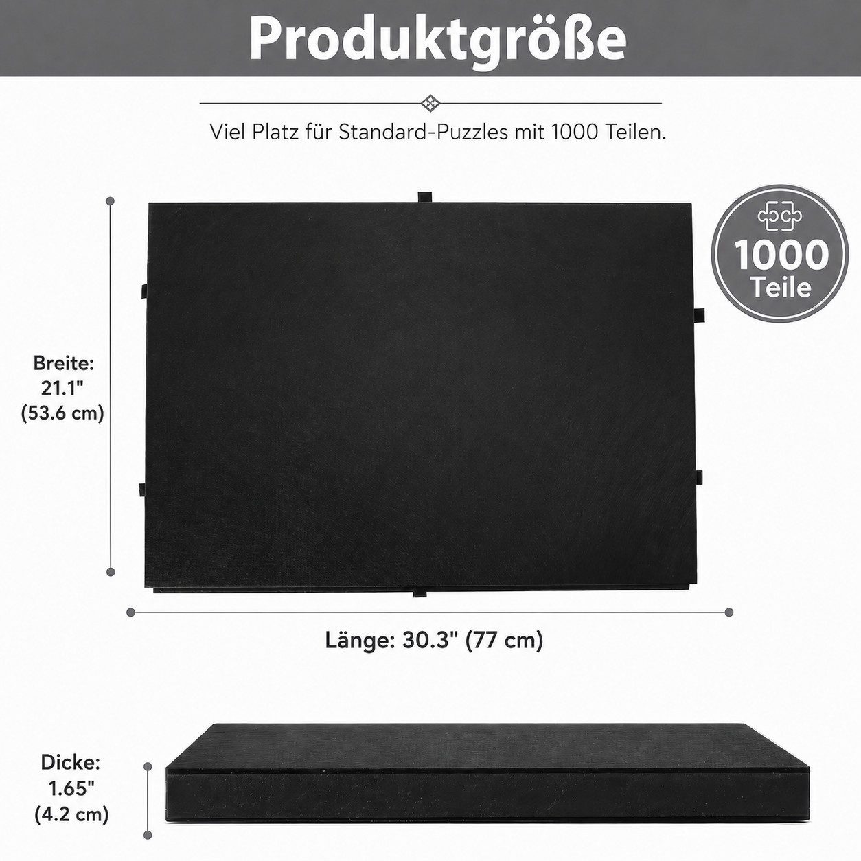 BlingBin Puzzleunterlage Filz Puzzlebrett 1000 Teile mit 6 Schubladen, klappbar, (2-in-1 Puzzlematte mit Ständer & Abdeckung, 1-tlg., 1tlg, 77 x 53,6 x 4,2 cm), Leicht & tragbar für Erwachsene & Kinder