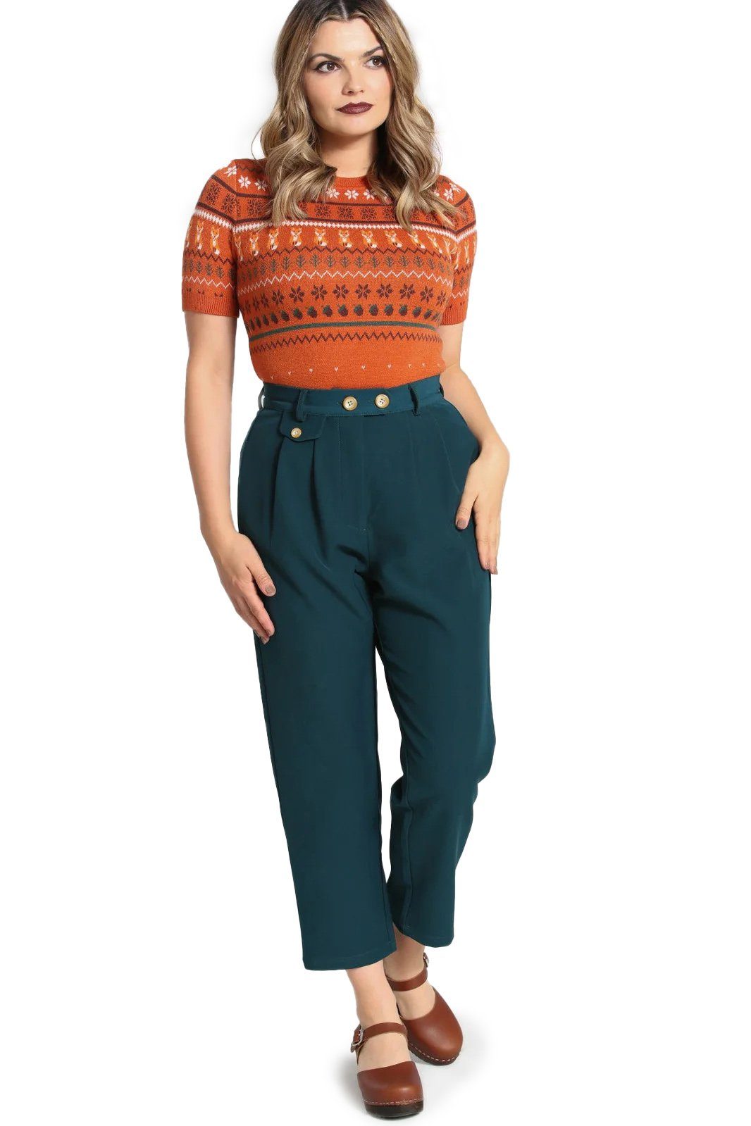 Hell Bunny Stoffhose Ravenwood Cropped Trousers günstig online kaufen