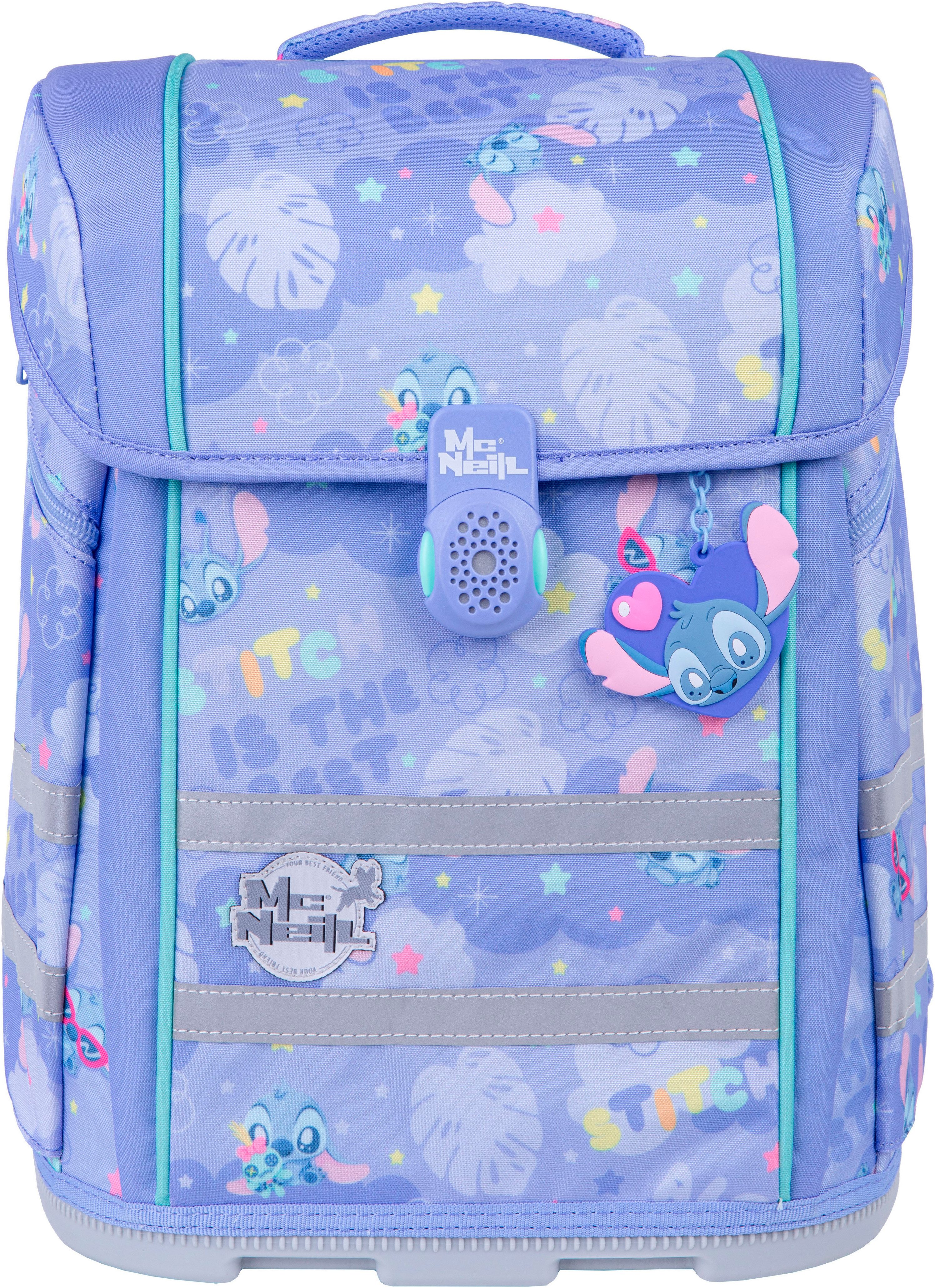 McNeill Schulranzen Perfecto, Stitch II (Set, 5-tlg), inkl. Federmäppchen, Turnbeutel, Schlamperrolle & Motivmagnet