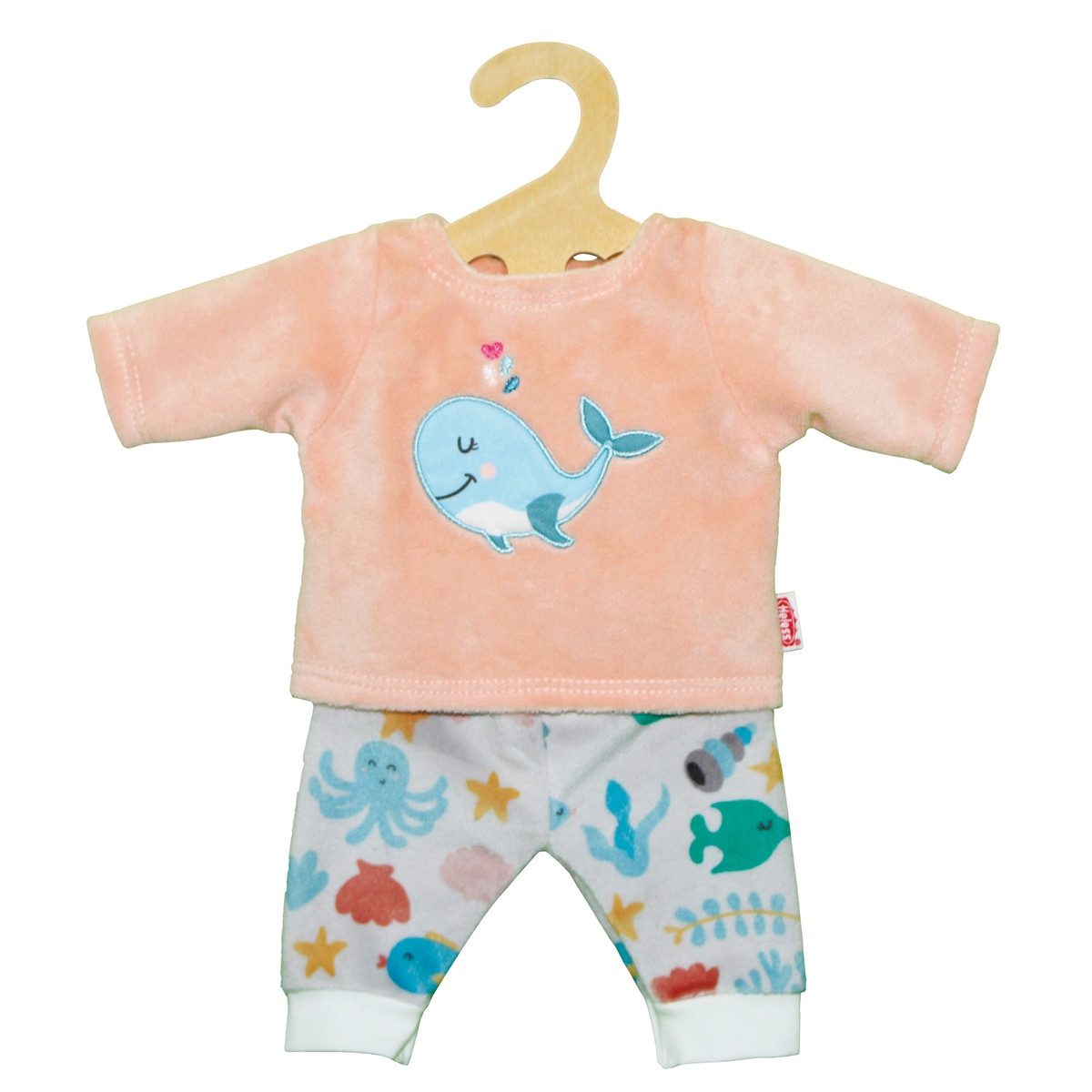 Heless Puppenkleidung Flauschiger Pyjama Wal Bobby Größe 35-45cm