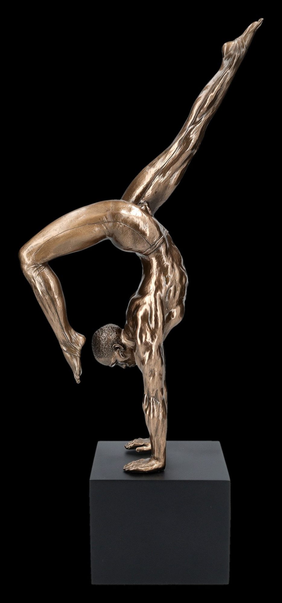 Figuren Shop GmbH Dekofigur Akt Figur Turner – bronzierte Sport Statue Kunststein 40 cm Veronese