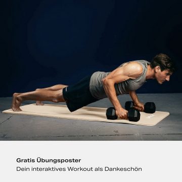 POWRX Yogamatte Gymnastikmatte Yogamatte (Beige 183x60cm, Dicke 1-1,5cm), Beige 183 X 60 X 1 Cm 183 X 60 X 1 Cm Nitril-Butadien-Kautschuk