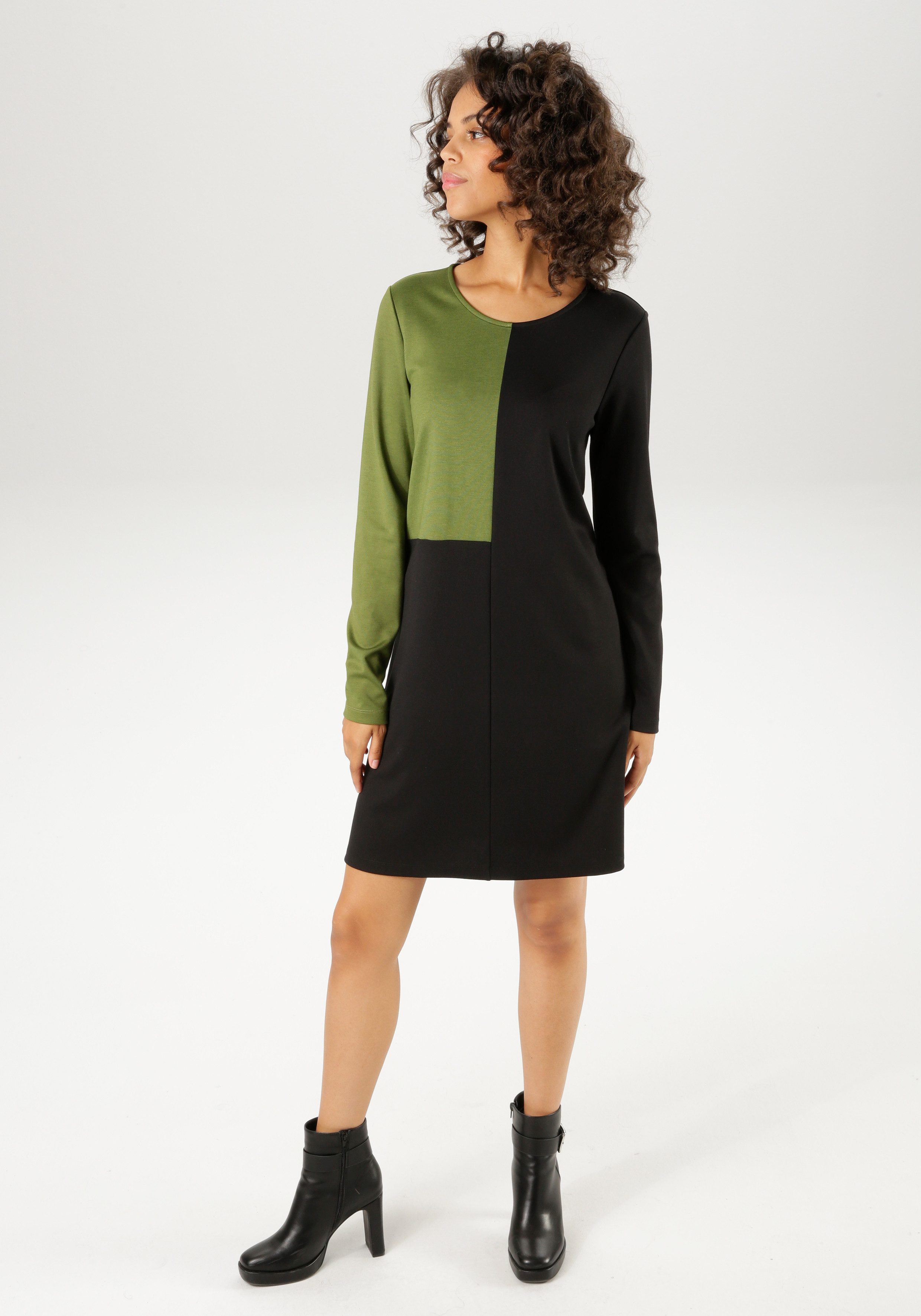 Aniston CASUAL Jerseykleid mir raffiniertem Farbeinsatz günstig online kaufen