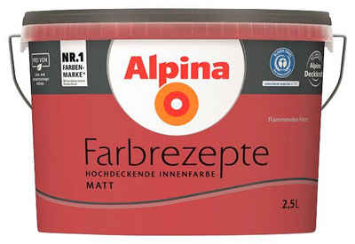 Alpina Wand- und Deckenfarbe »Farbrezepte Flammendes Herz«, Tiefes Rot, matt, 2,5 Liter