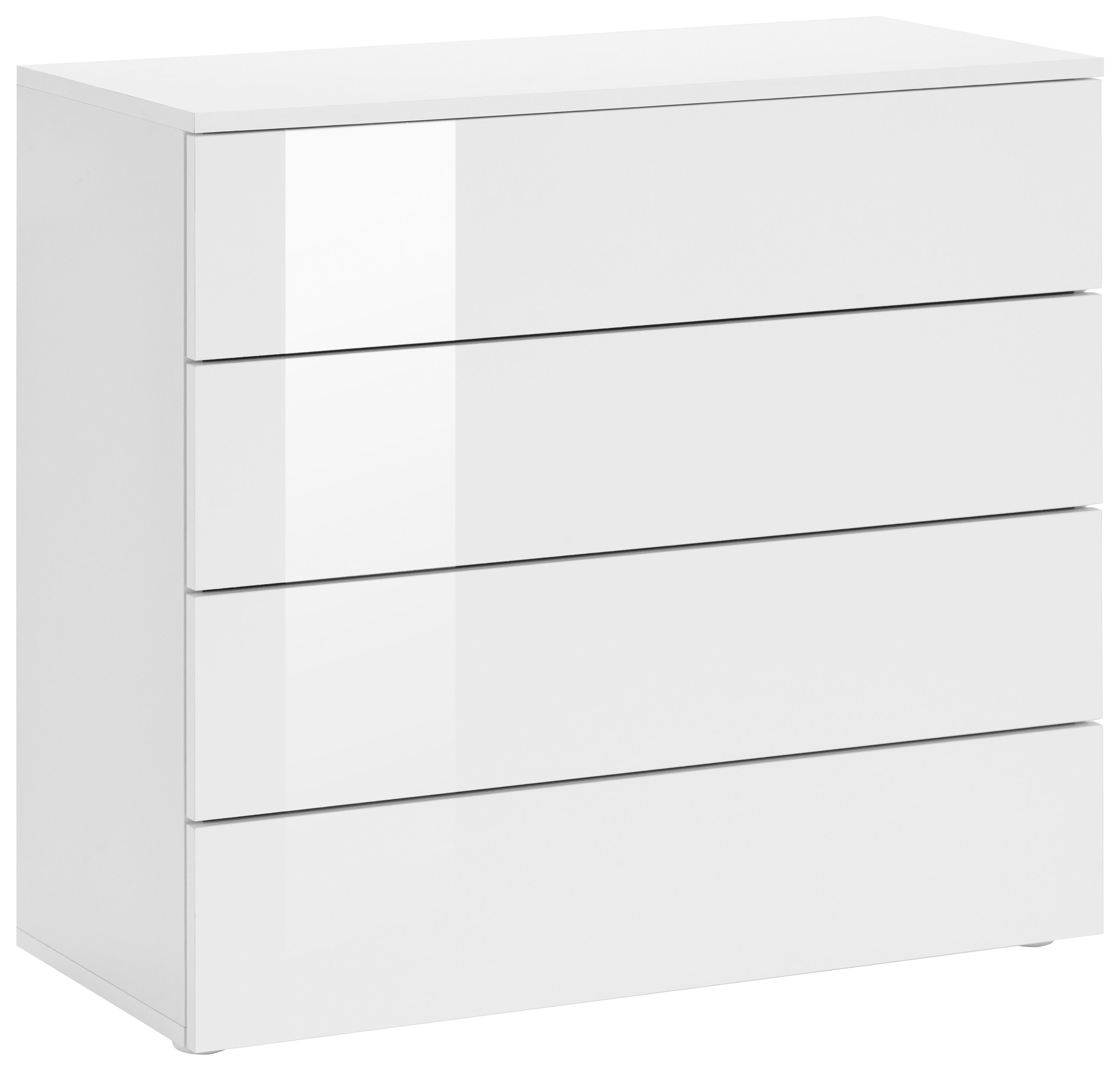 Kommode ROVA in weiß-weiß Hochglanz