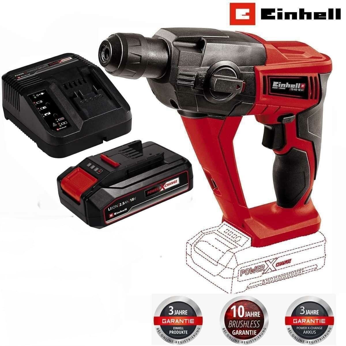 Einhell Akku-Bohrhammer Akku-Bohrhammer TE-HD 18 Li- 18V Akku 2.5 Ah günstig online kaufen