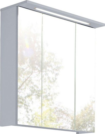 Schildmeyer Spiegelschrank »Profil« Breite 70 cm, 3-türig, eingelassene LED-Beleuchtung, Schalter-/Steckdosenbox, Glaseinlegeböden, Made in Germany