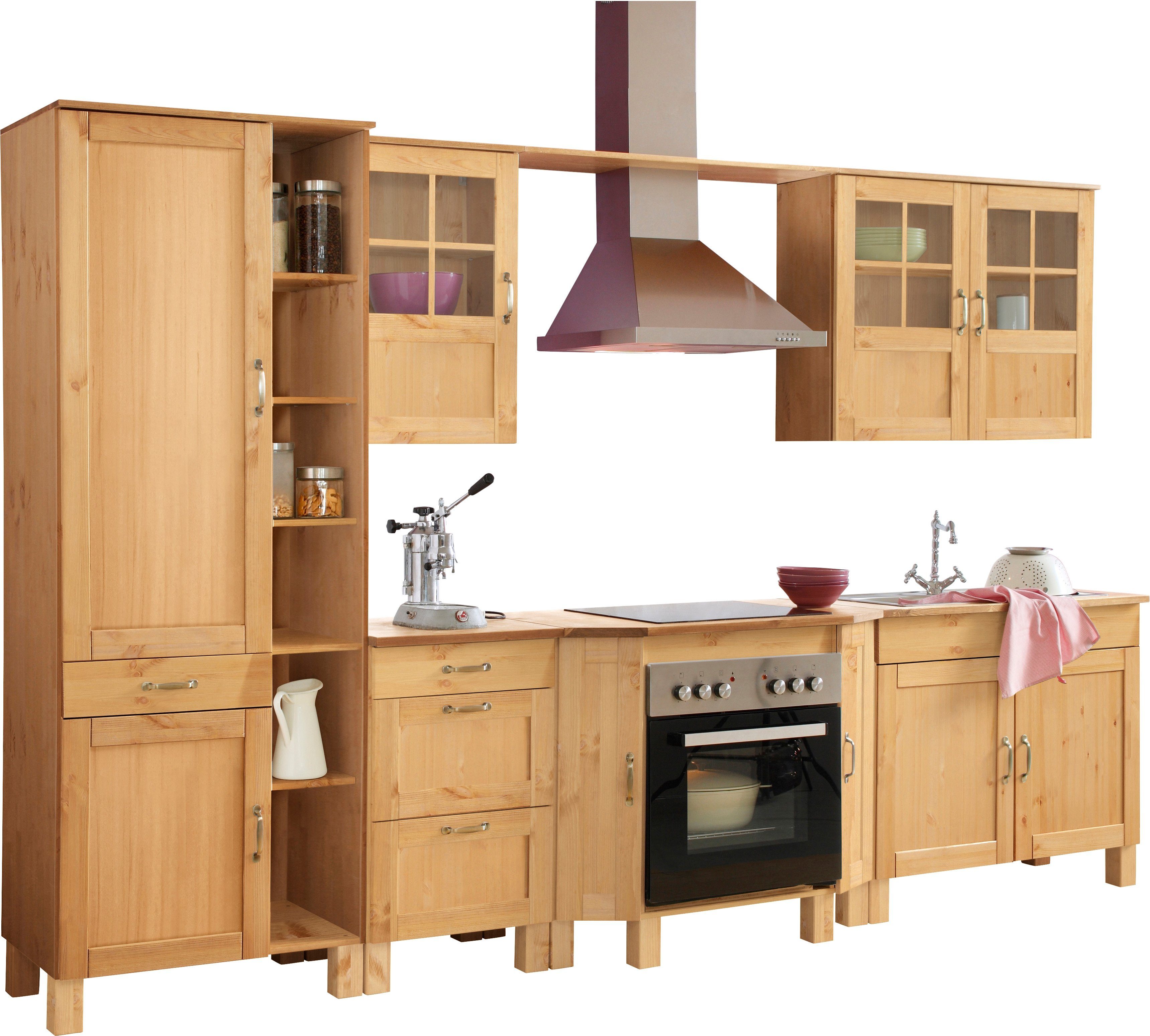 Home affaire Küchen-Set »Alby«, ohne E-Geräte, Breite 325 cm, aus massiver  Kiefer online kaufen | OTTO