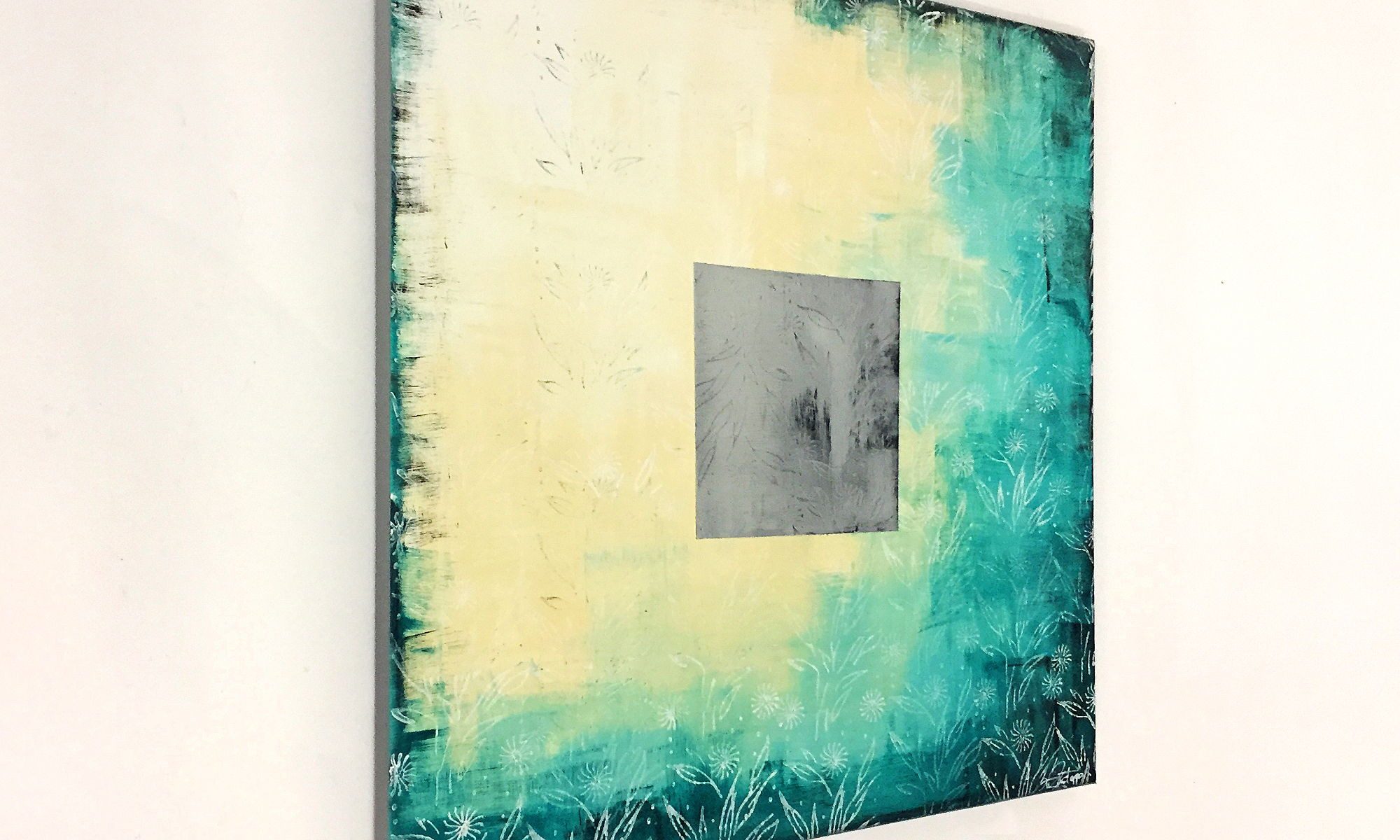 WandbilderXXL Gemälde First Light 80 x 80 cm, Abstraktes Gemälde, handgemaltes Unikat