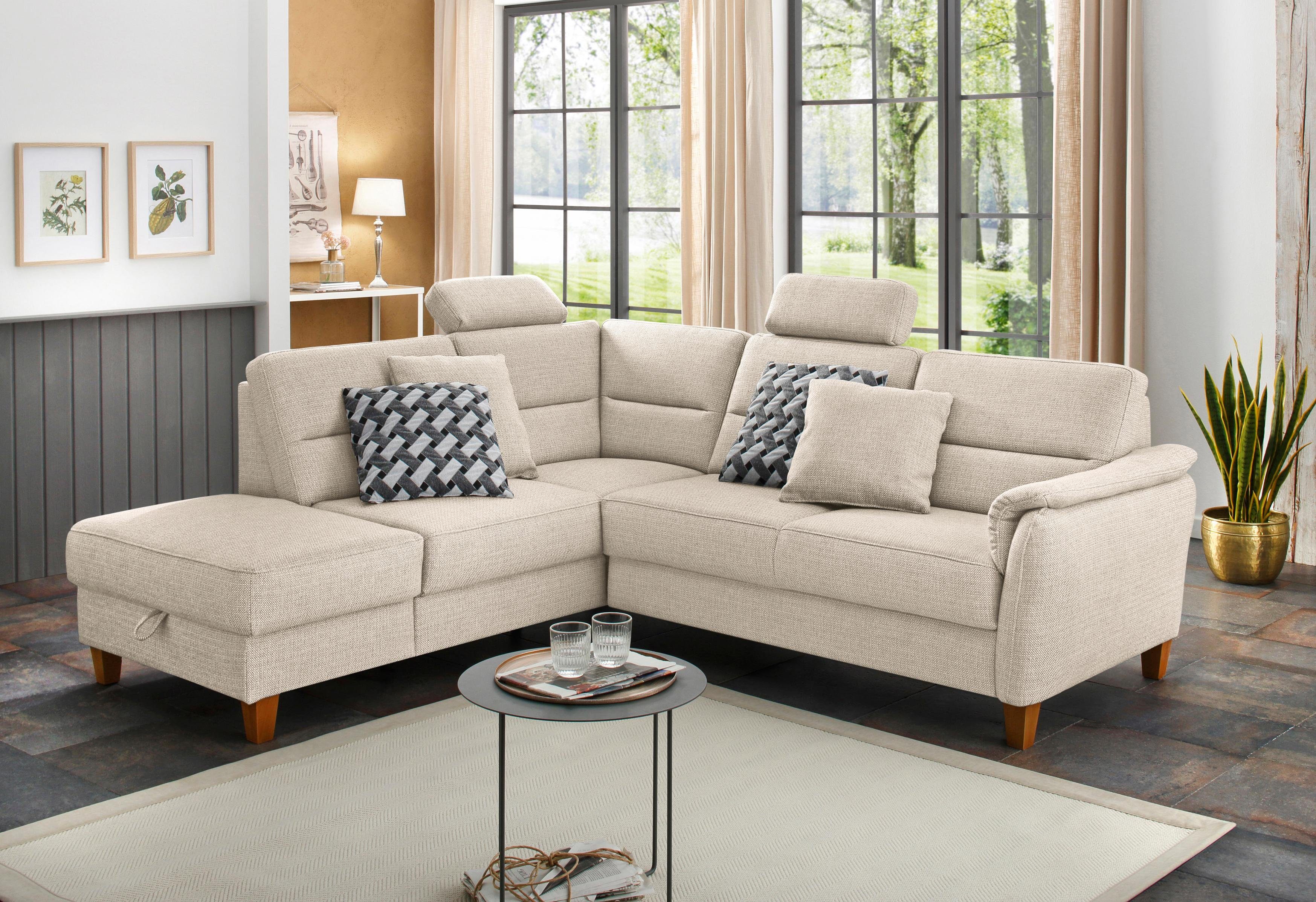 Home affaire Ecksofa Palmera L-Form, Federkern, günstig online kaufen