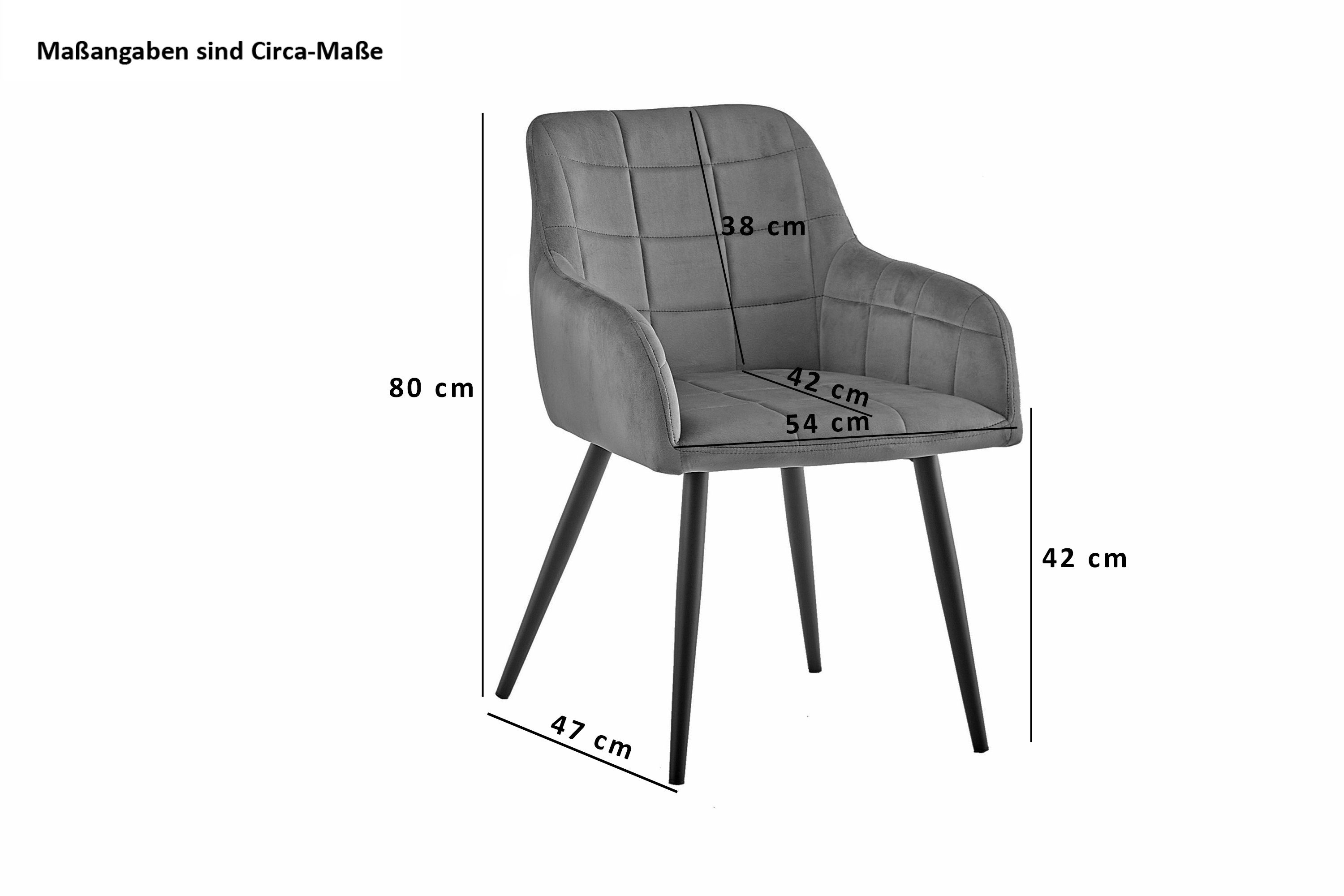Moderner Lars, Schalenstuhl mit Sitzschale Anthrazit Junado® ergonomischer Polsterstuhl