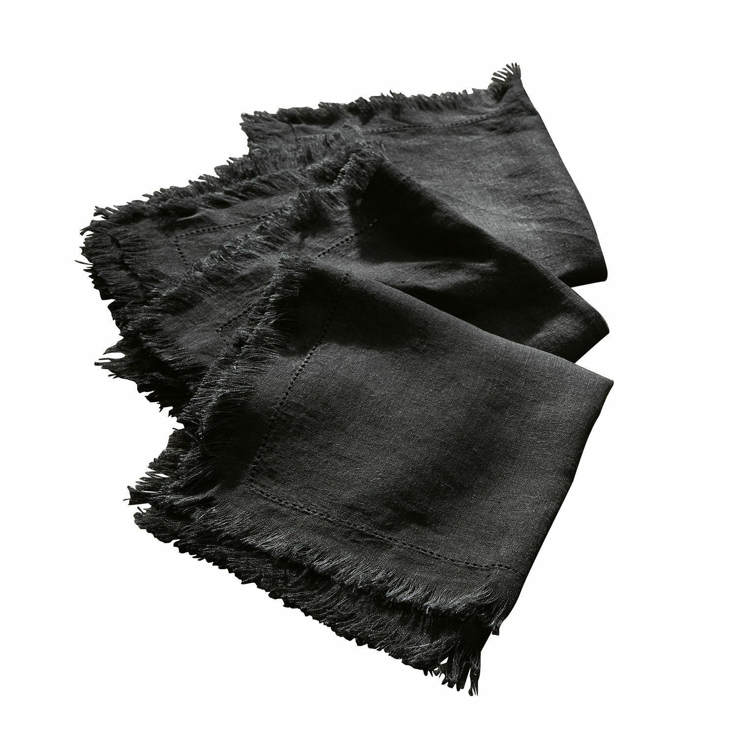 Mirabeau Stoffserviette Serviette 4er Set Pibrac schwarz