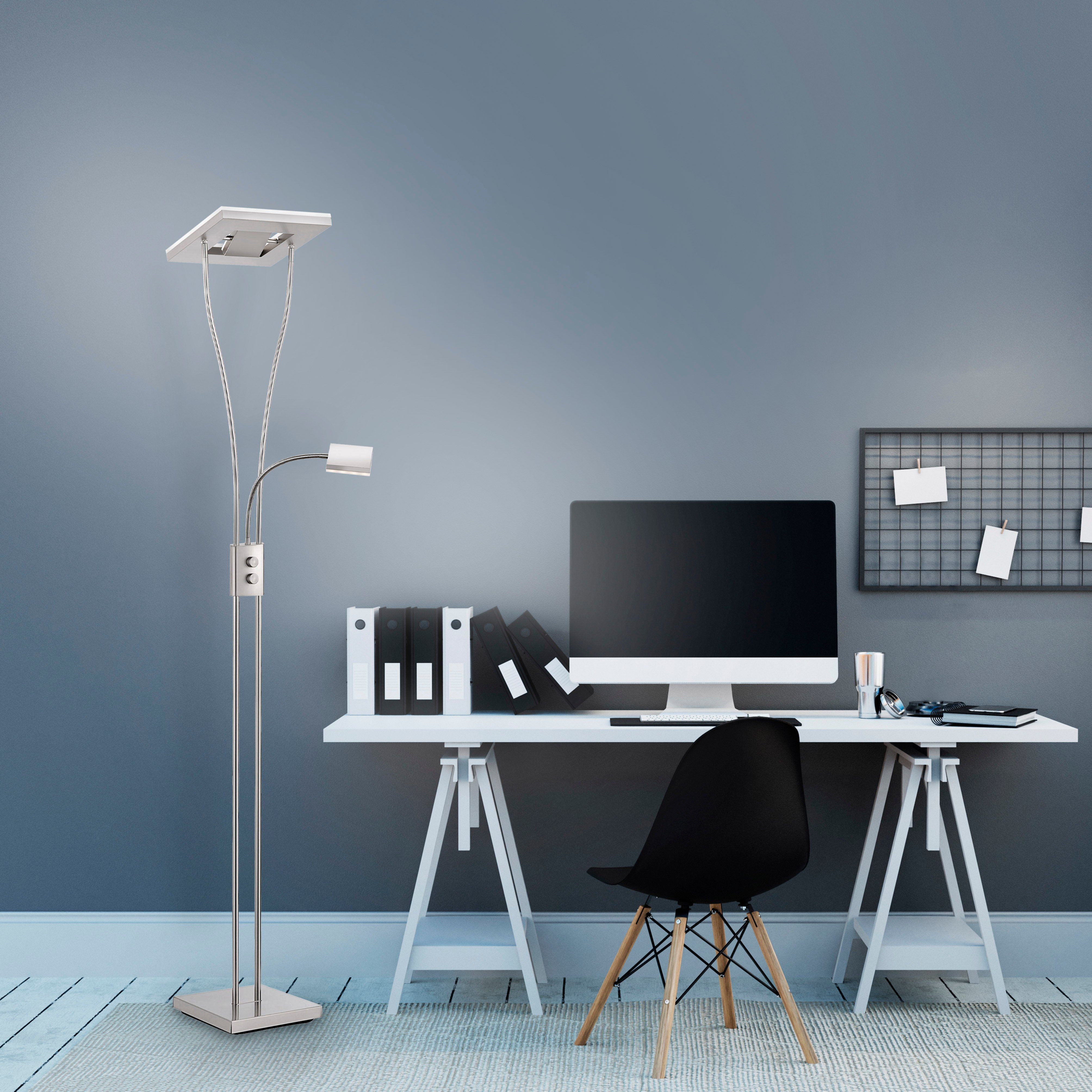 JUST LIGHT Stehlampe HELIA, LED fest integriert, Warmweiß, LED, dimmbar über Drehdimmer, Schalter, Drehschalter