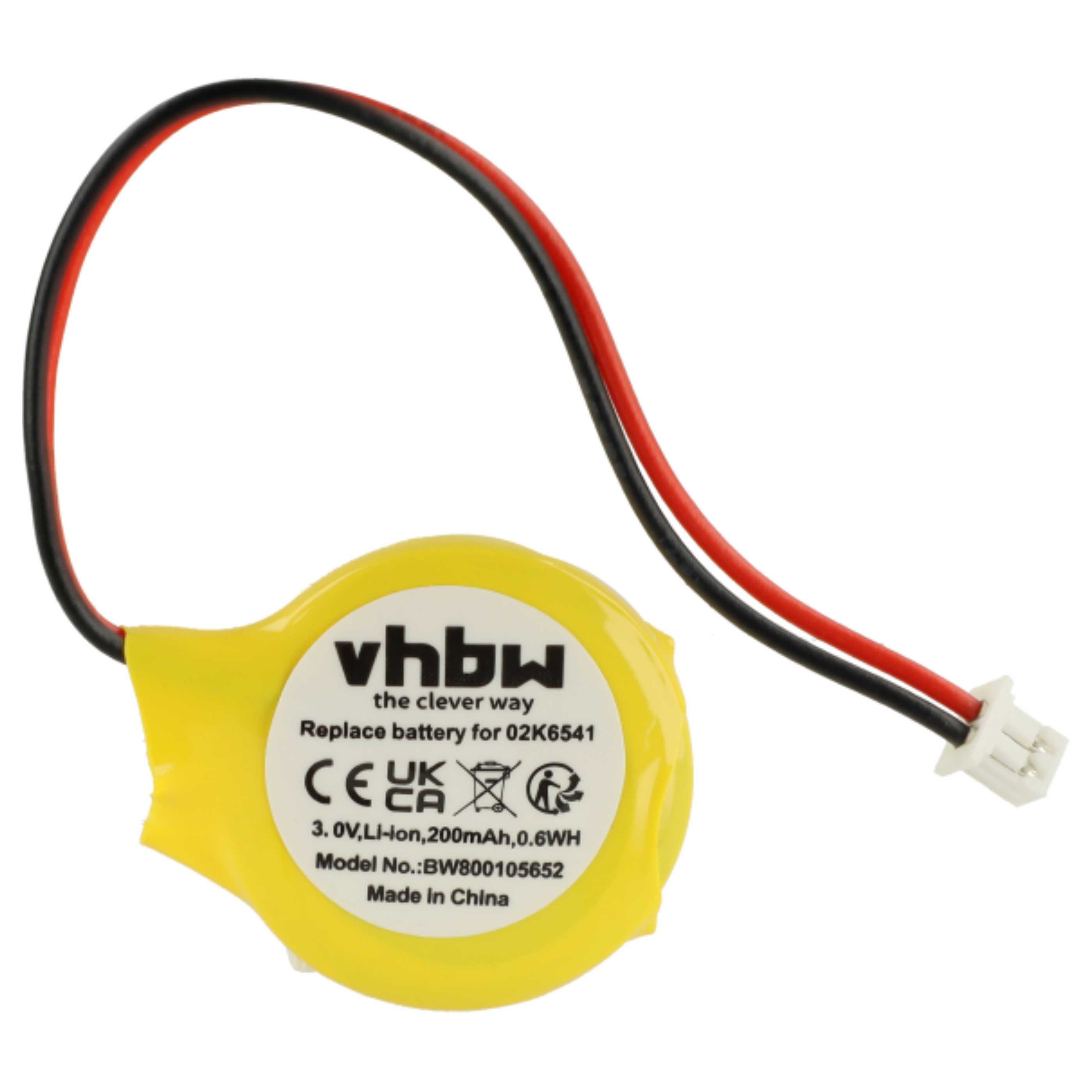 vhbw Batterie passend für Lenovo ThinkPad R40, T21, R50, R40e, R60, R52, Akku Batterie Li-Ion 200 mAh (3 V, 1 St), Leistungsfähige Ersatz-Batterie für PC, Laptop, Barcodescanner, Nicht