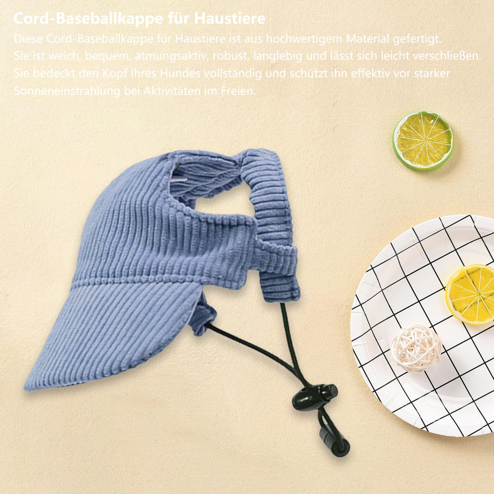 Ledander Baseball Cap Hunde Baseballmütze, Verstellbar Sommer Sonnenschutz Hut Sonnenhüte mit Ohrlöchern, Haustier Sommer Hut für Welpen Hunde Mütze