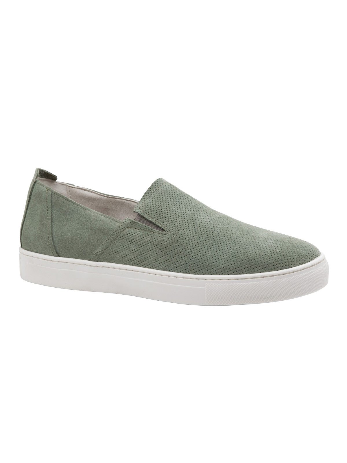 emilio adani Herren Loafer aus Veloursleder, Gruen Sneaker