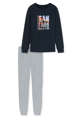 Schiesser Pyjama "Teens Nightwear" (2 tlg) mit Rundhalsausschnitt und Raglanärmeln
