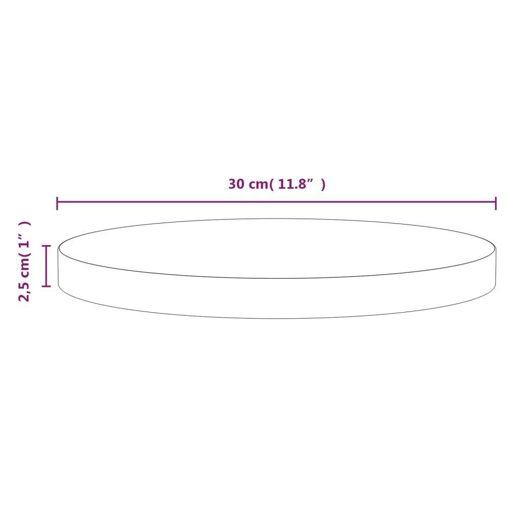 (1 cm St) Kiefer Weiß Tischplatte Ø30x2,5 furnicato Massivholz