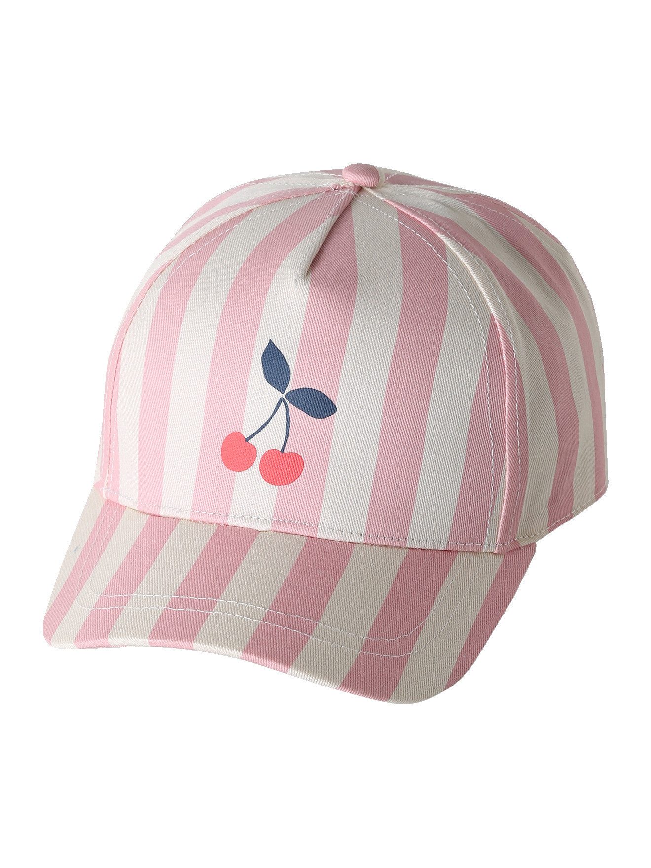 vertbaudet Beanie Baumwollcap mit Streifen und Kirsche Mädchen
