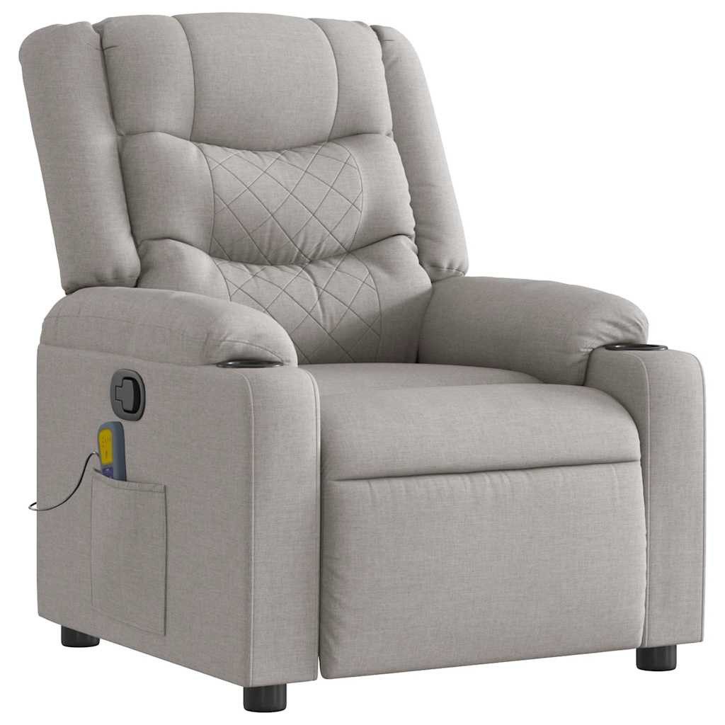 vidaXL Sessel Massagesessel Wolkengrau Stoff (1-St) günstig online kaufen