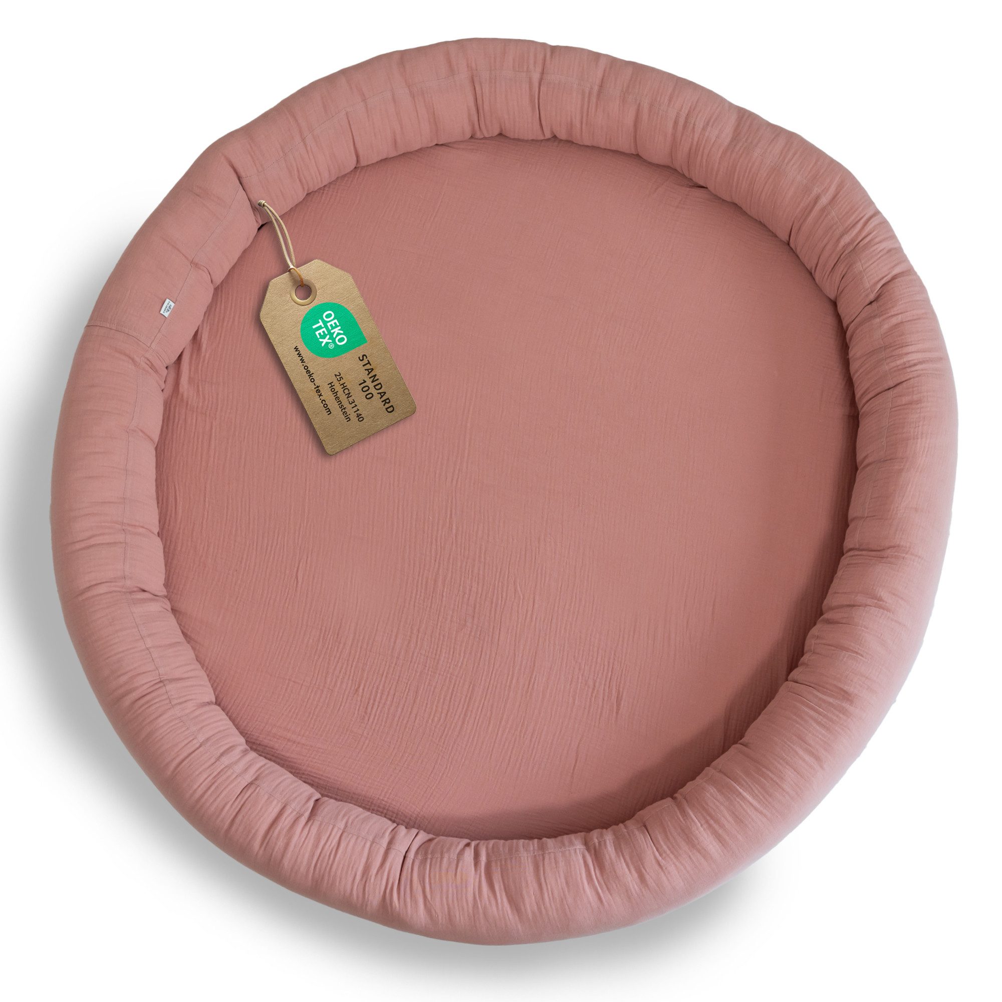 lilimaus Bodenkissen Sitzkissen für Kinder aus Musselin - Spielmatte & Kuschelecke, mit zarter Rüscheneinfassung - zum Lesen, Spielen & Kuscheln