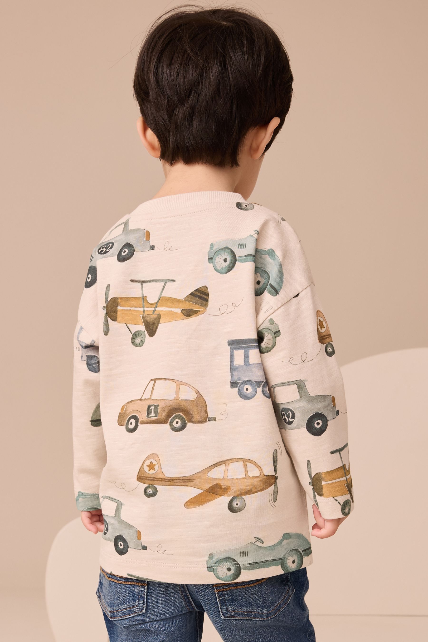 Next Langarmshirt Langarmshirt mit durchgehendem Print, günstig online kaufen
