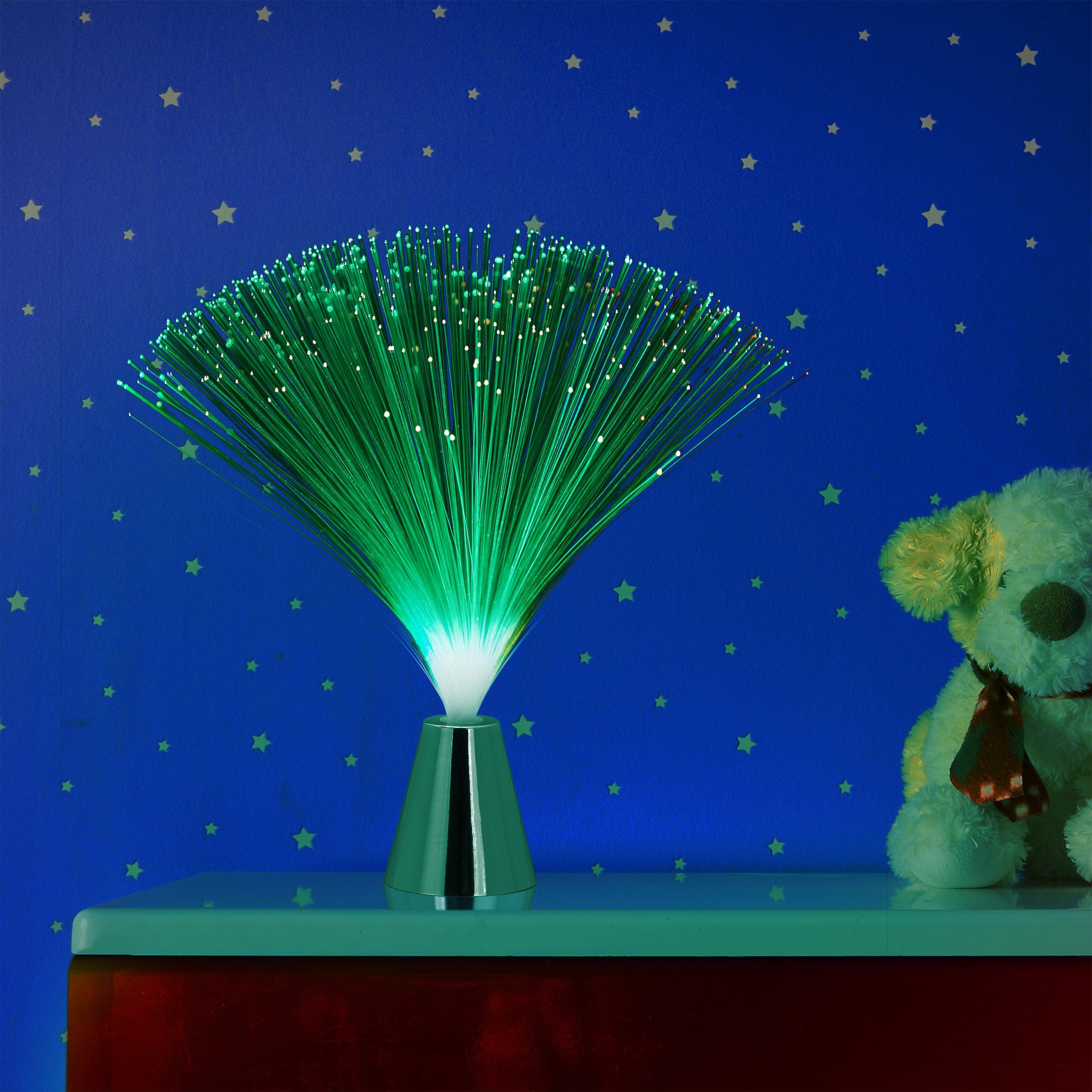 relaxdays LED Dekolicht Glasfaserlampe mit Farbwechsel günstig online kaufen