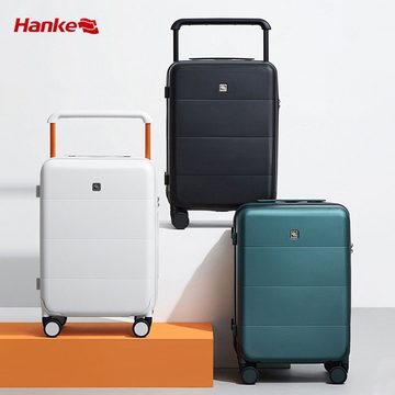 Hanke Hartschalen-Trolley Handgepäckkoffer Hartschalenkoffer Premium Polycarbonat, grau