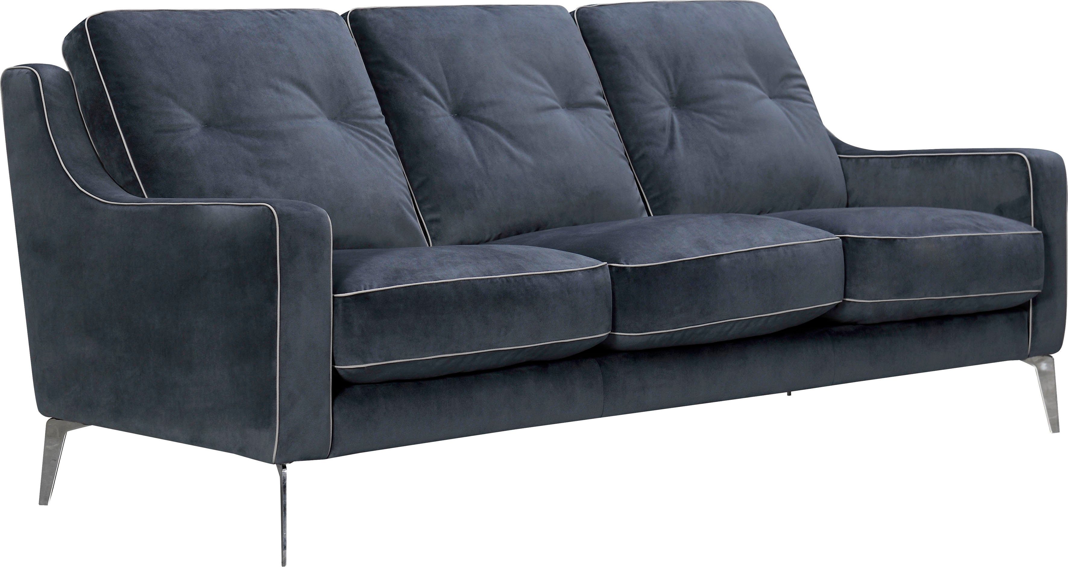 Leonique 3-Sitzer Chicago, 1 Teile, 3-Sitzer Ssofa, graublau, klassisch/modern, 208x92x90