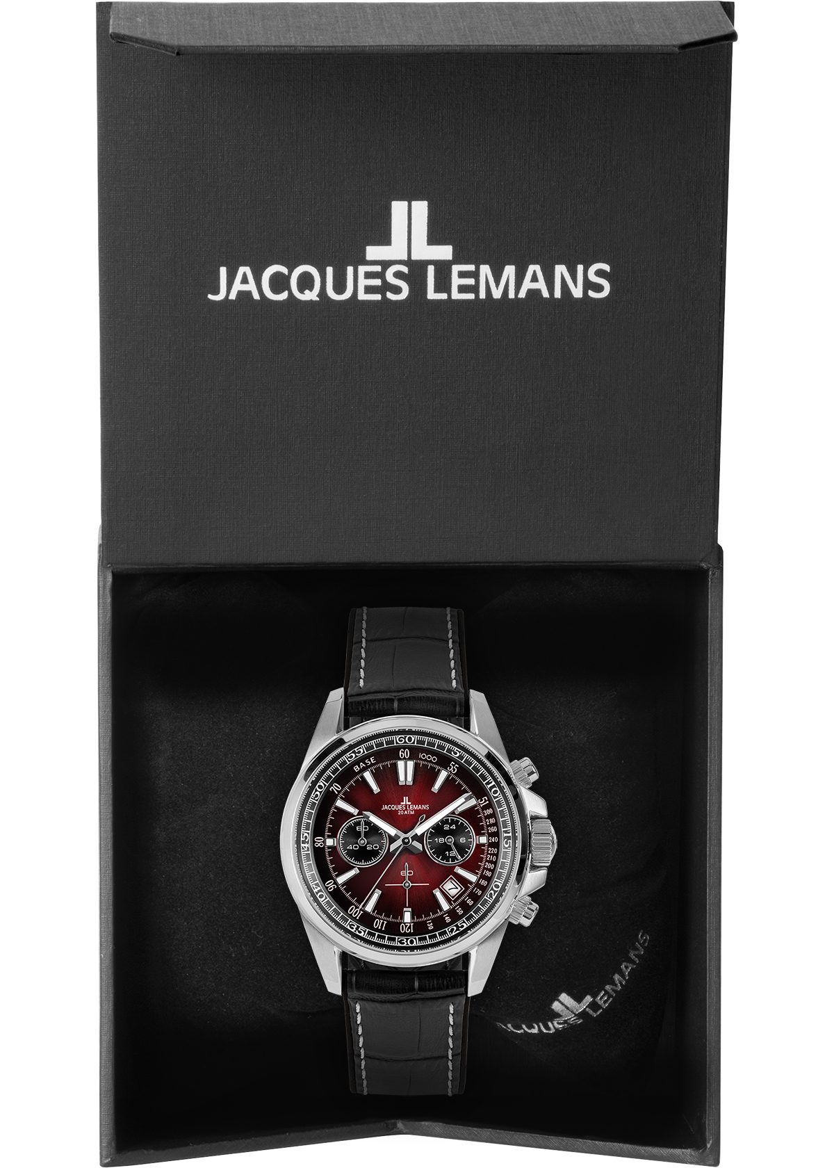 Jacques Lemans Chronograph Liverpool 1-2117ZP, Quarzuhr, Armbanduhr, Herrenuhr, Lederarmband, analog, Tag