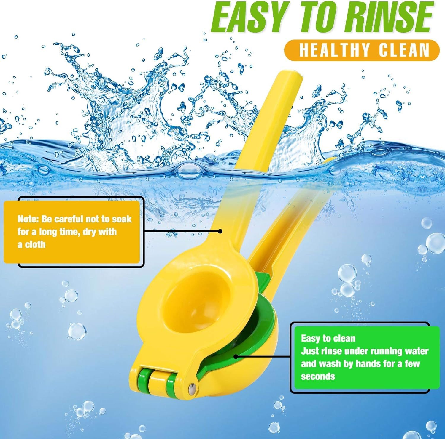 Ophy 2in1 Zitruspresse 2-in-1 Zitruspresse für Zitronen & Limetten, manuelle Saftpresse, säurebeständig, spülmaschinenfest, gelb