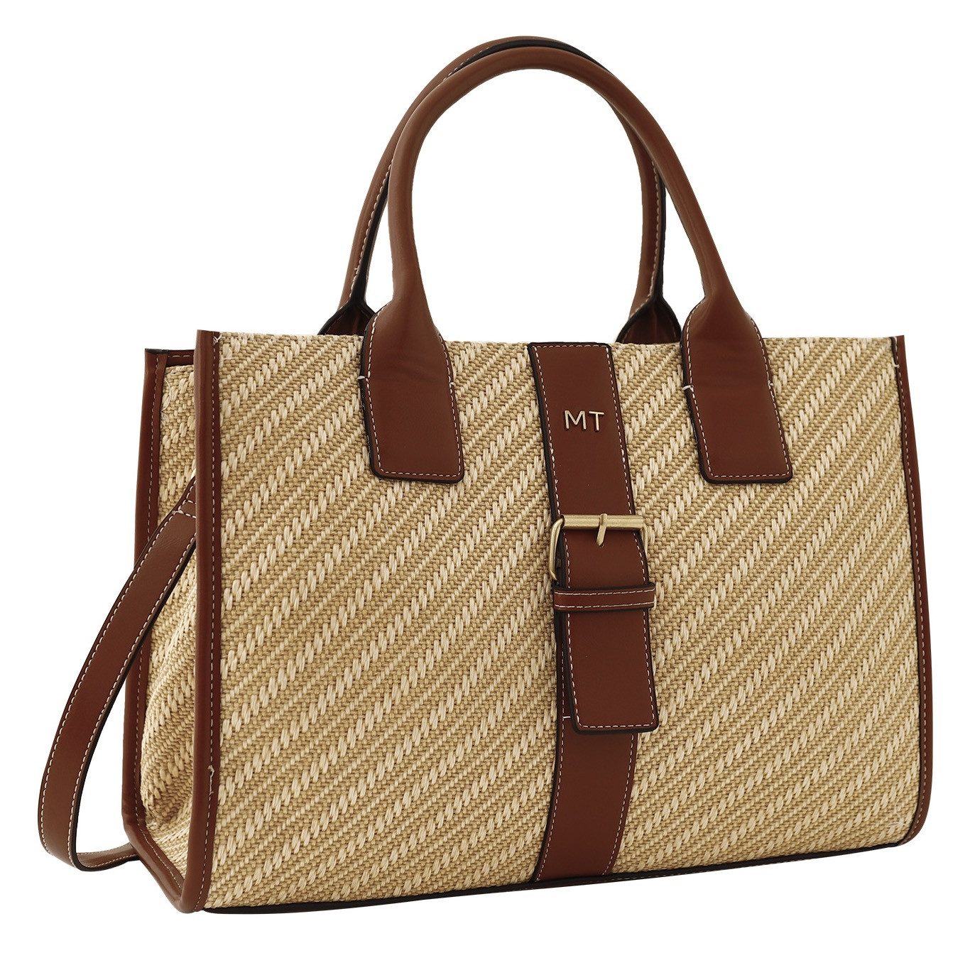 MARCO TOZZI Henkeltasche, Damen Umhängetasche, Handtasche, Schultertasche mit Zierschnalle