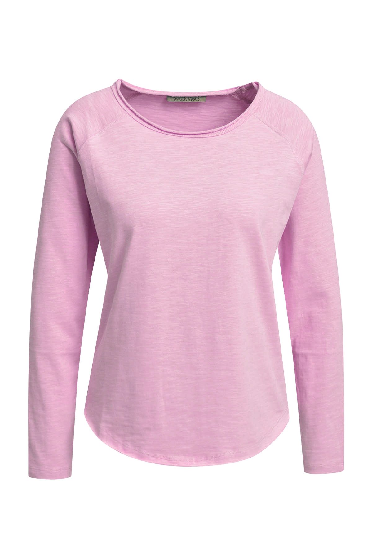 Smith & Soul Rundhalsshirt mit offenen Kanten günstig online kaufen