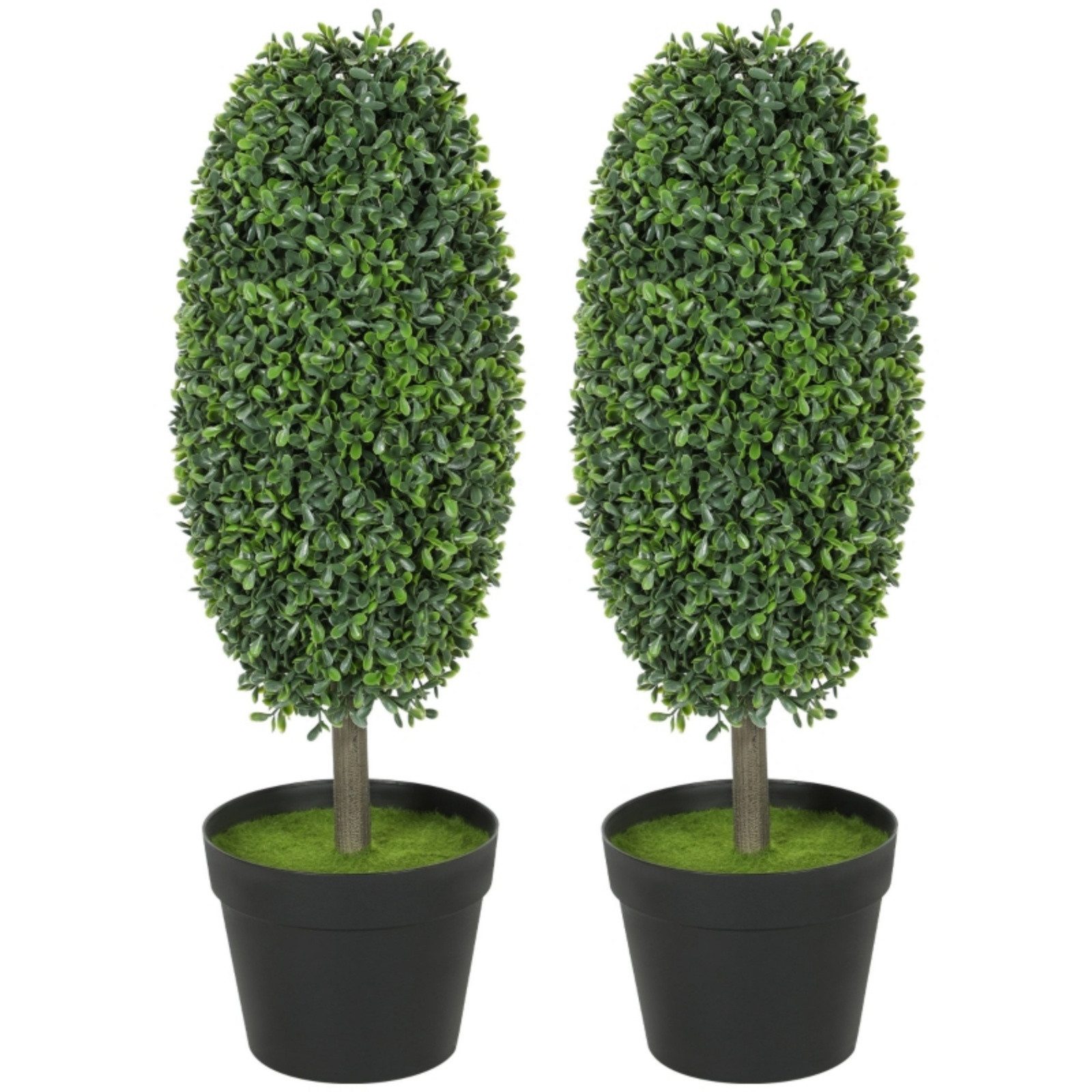 Kunstpflanze 2er Set künstlicher Baum im Topf 60 cm UV-beständig pflegefrei, Blossom, Höhe 60 cm, Dekopflanze für Zuhause Büro Terrasse