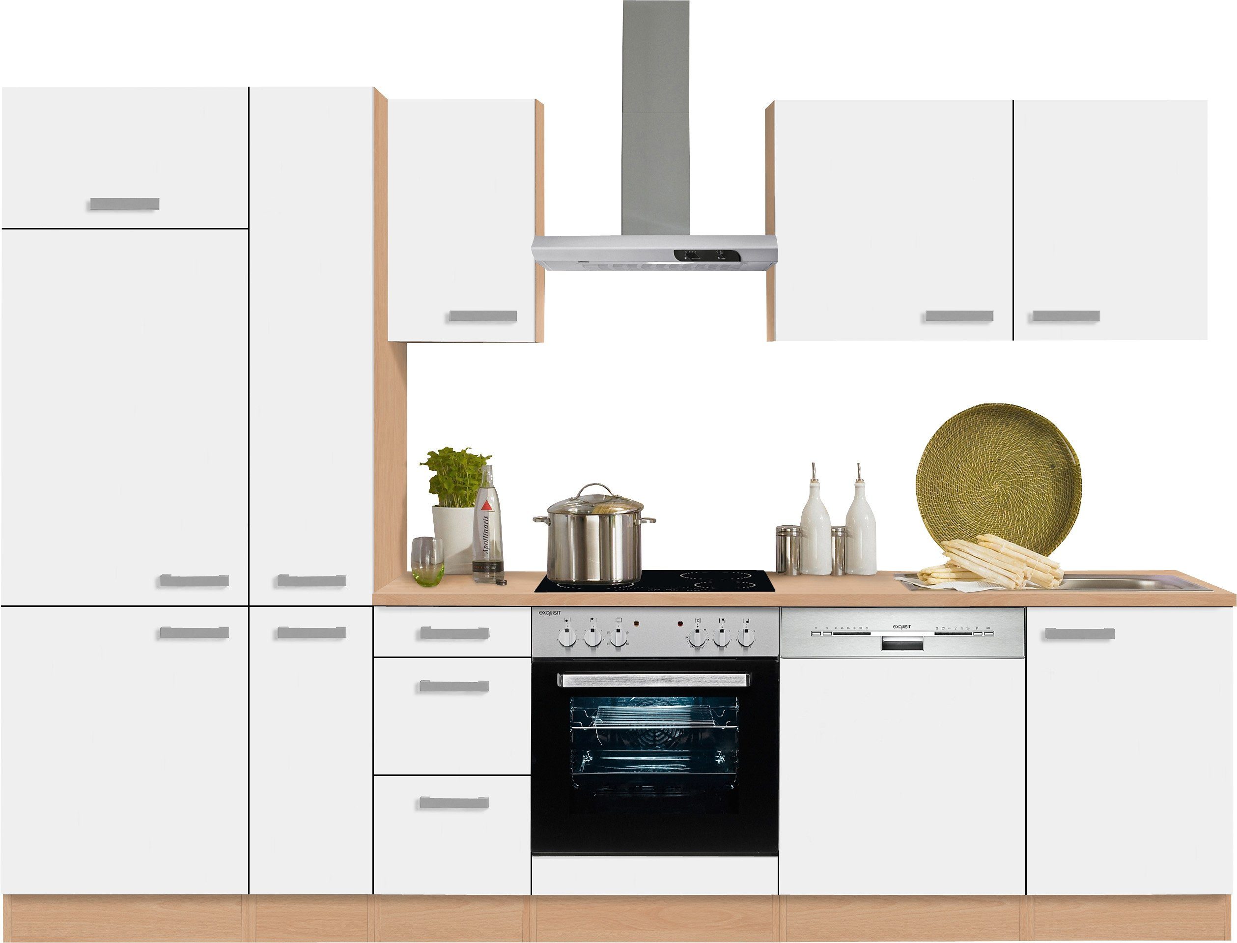 OPTIFIT Küchenzeile »Odense«, mit E-Geräten, Breite 300 cm mit 28 mm  starker Arbeitsplatte