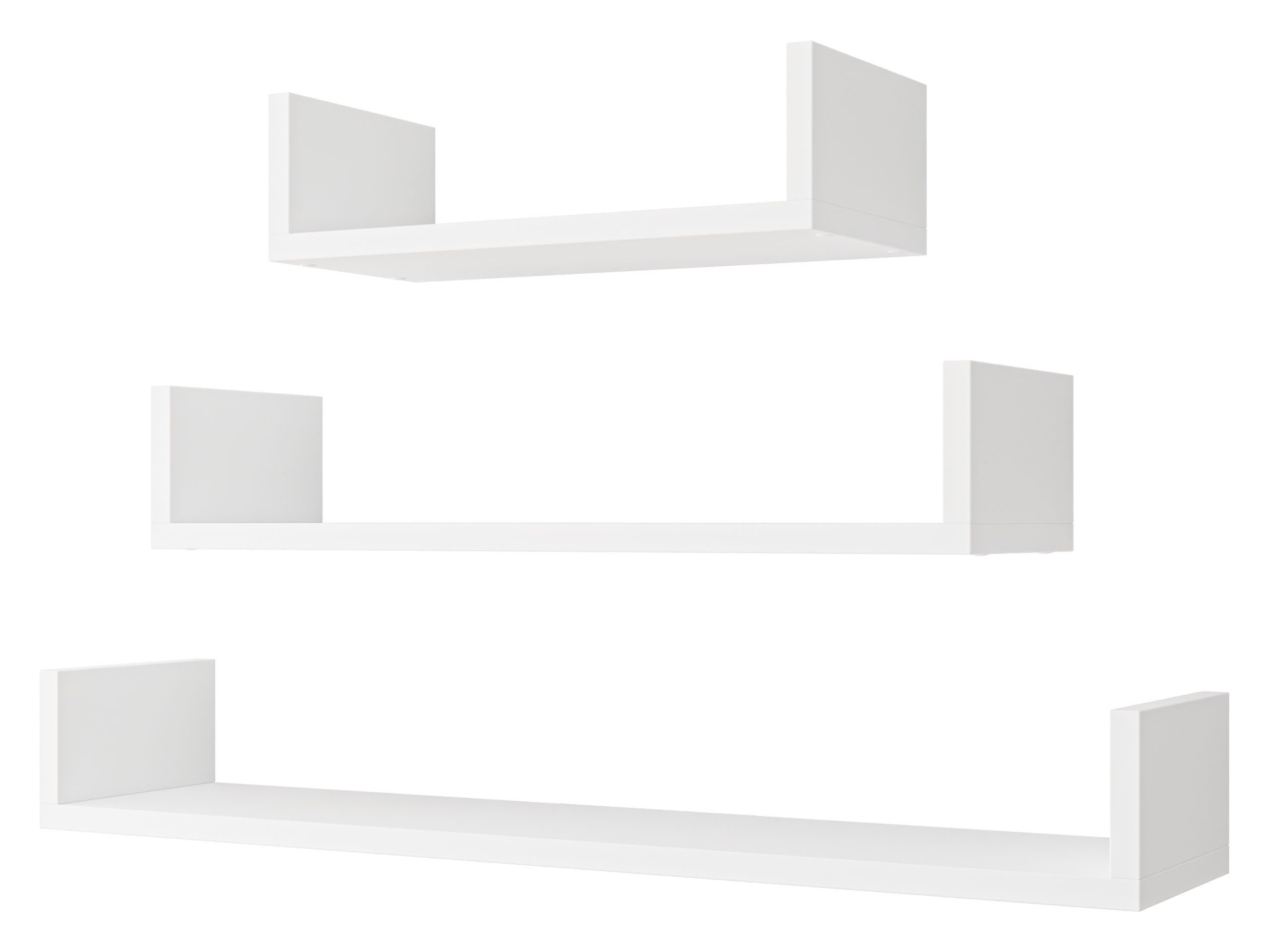 MIRJAN24 Wandregal Trio 004, 3er-Set, Breite: 40, 60, 80 cm, Haken zum Aufhängen