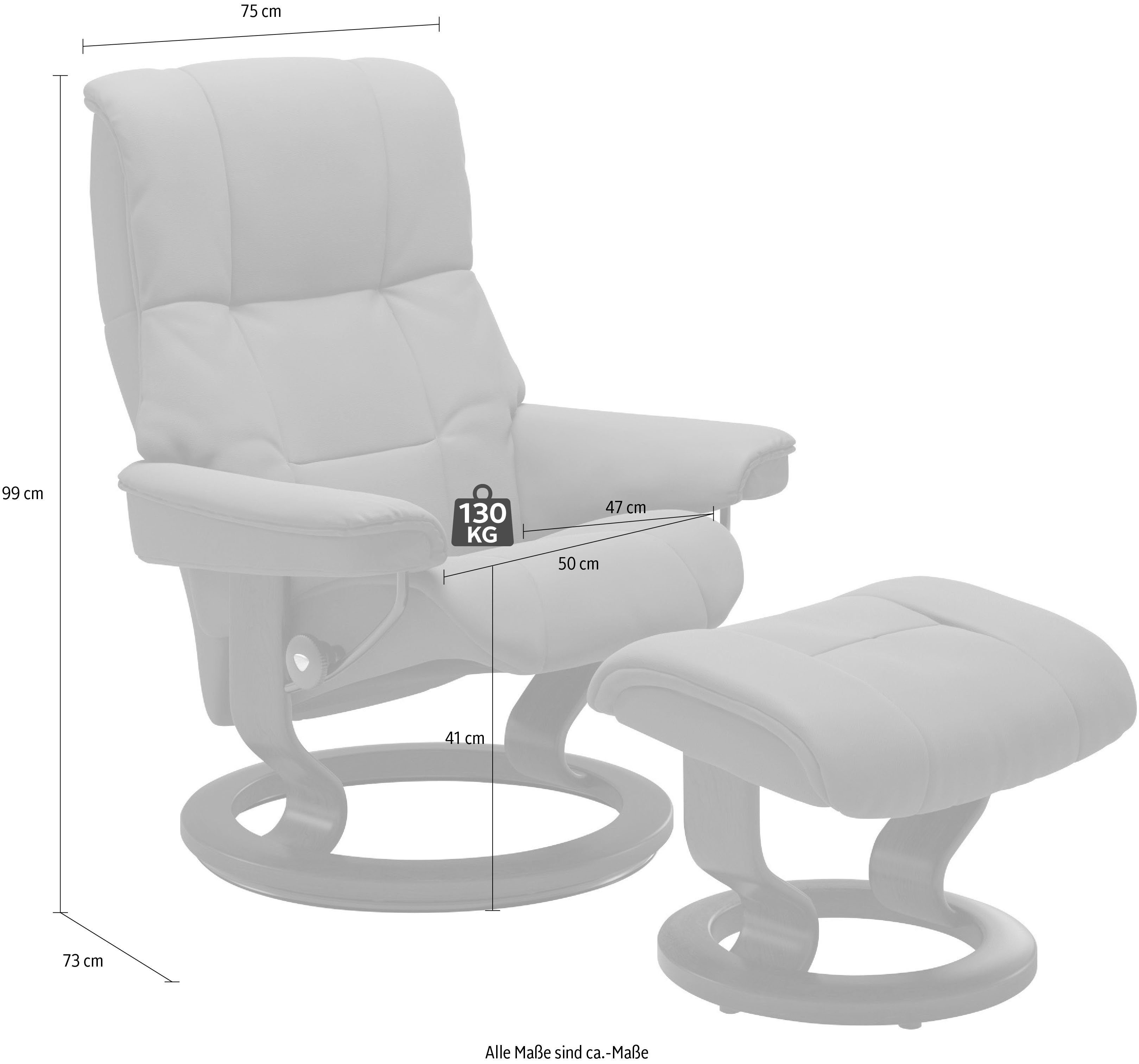 Stressless® Relaxsessel Mayfair (Set, Relaxsessel mit Hocker), mit Classic Base, Gestell Braun