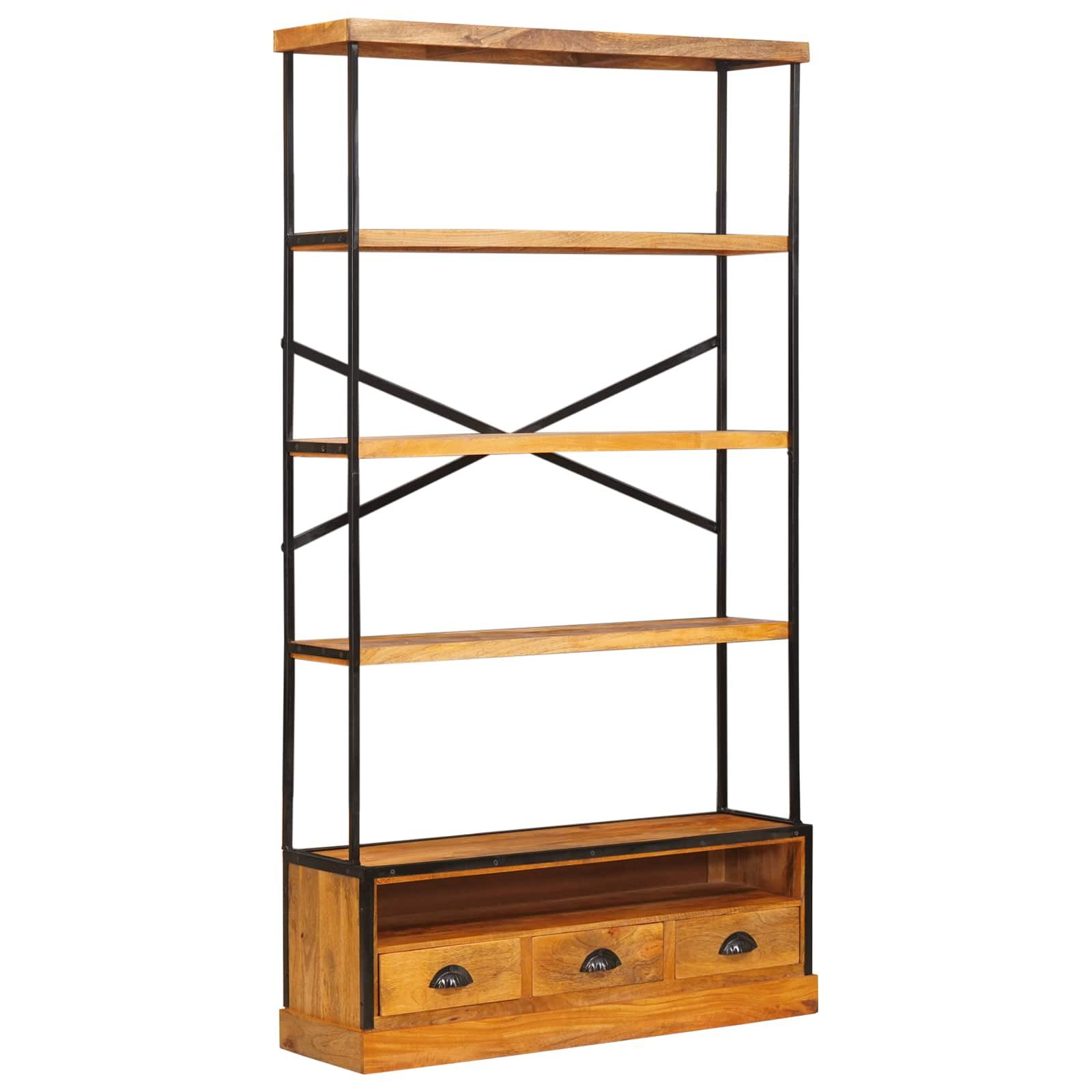 vidaXL Bücherregal 5-stufiges Bücherregal Natur 100 x 30 x 180 cm, 1-tlg.