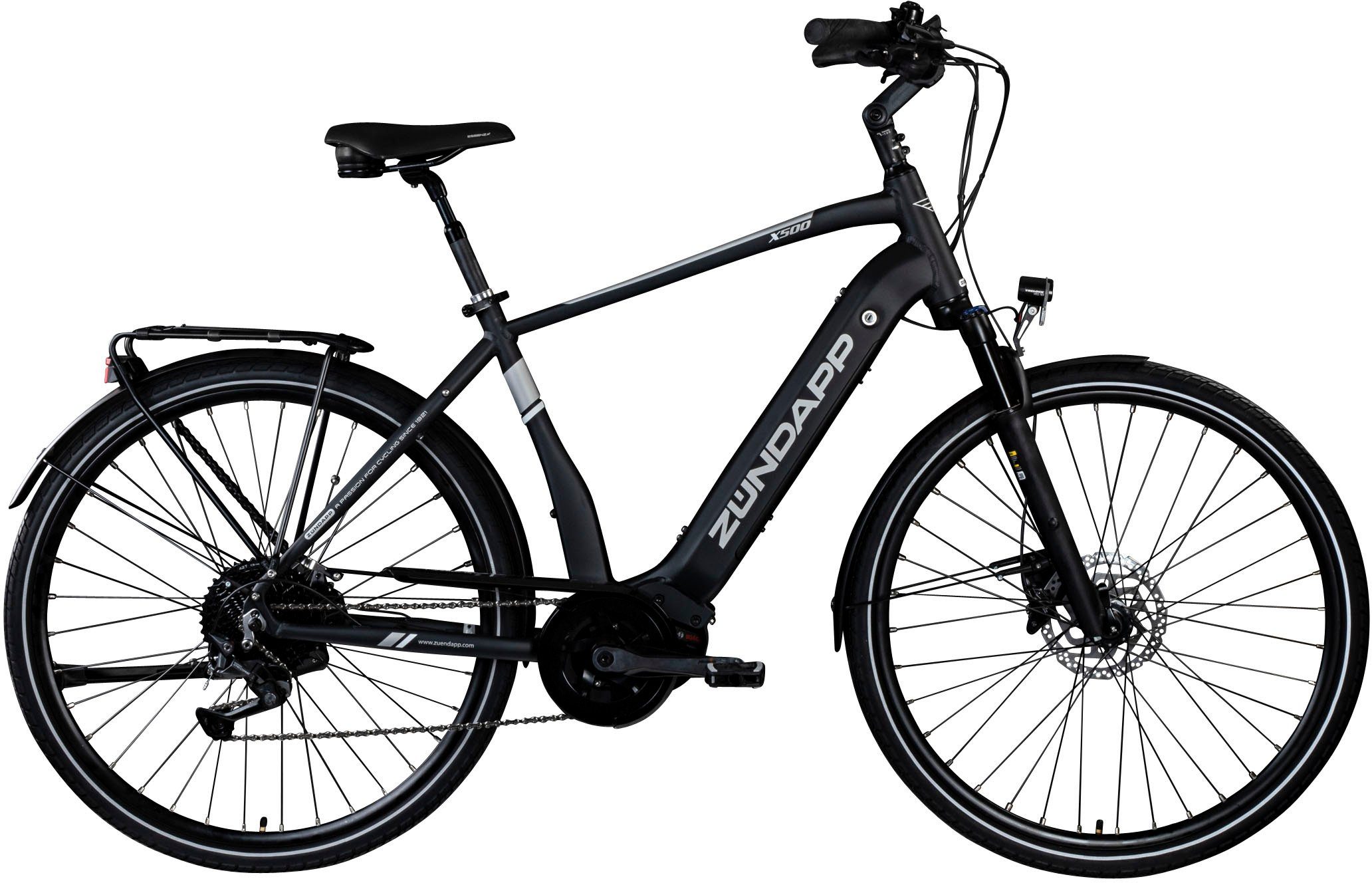 Zündapp E-Bike X500, 11 Gang Shimano Deore Schaltwerk, Kettenschaltung, Mittelmotor, 500 Wh Akku