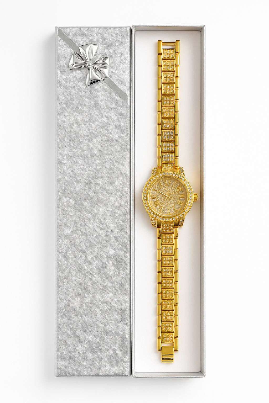 Taffstyle Quarzuhr Damen Kristall Armbanduhr Mädchen Uhr mit römischen Ziffern, (Edle Armbanduhr mit funkelnden Steinen in Gold, Silber oder Roségold erhältlich - Geschenkidee)