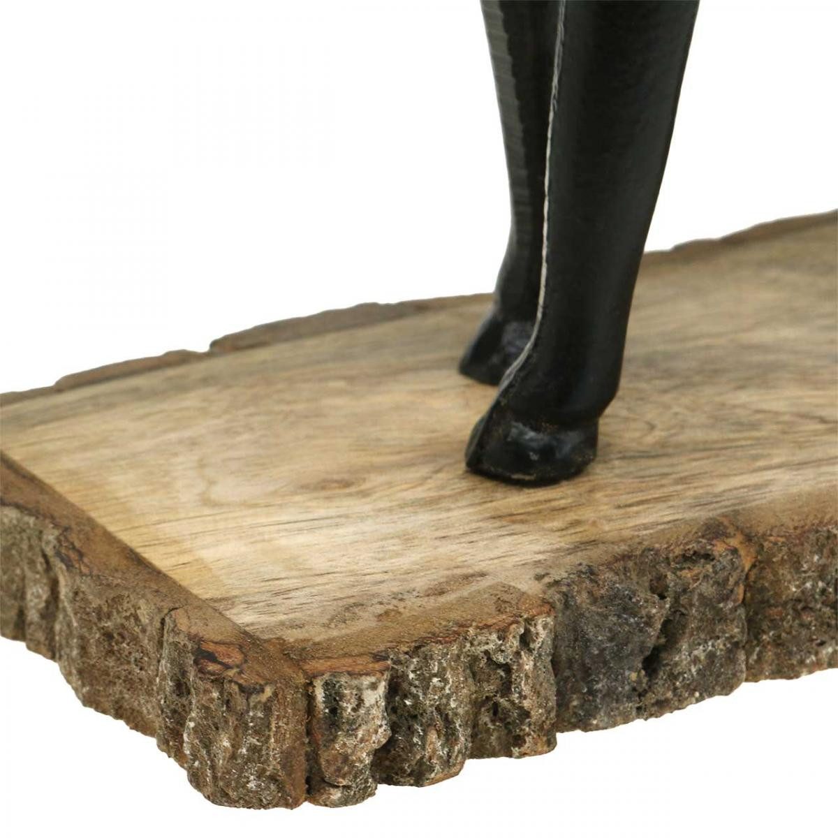 Florists Products Weihnachtsmann Eleganter Deko Hirsch Rentier aus Metall und Holz in Schwarz