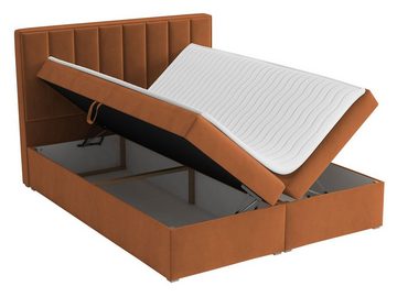 MIRJAN24 Boxspringbett Ideal Box (mit zwei Bettkästen für die Bettwäsche), 140/160/180 cm, Polsterkopfteil, Topper, Bonellfederkern