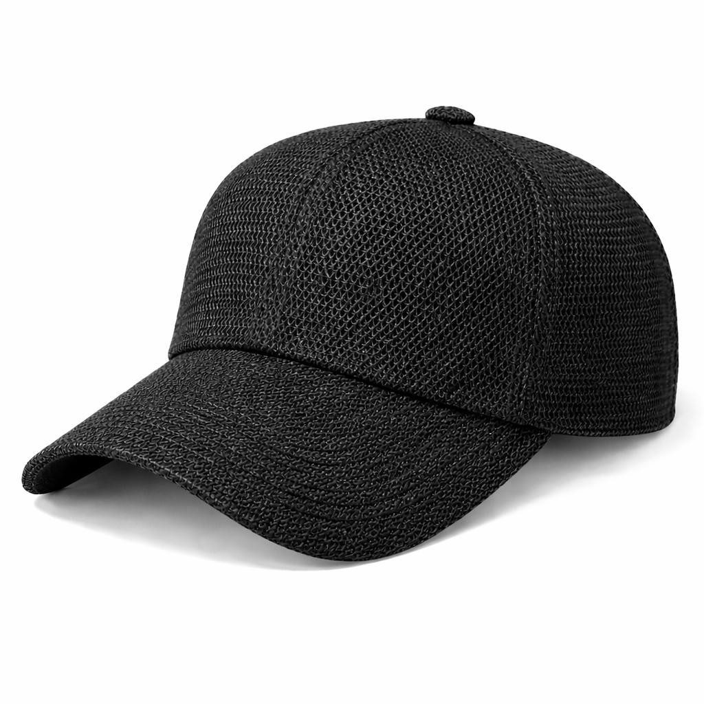 ZUKUNFTSENKEL Baseball Cap Kappe aus Papierstroh verstellbarer Metallverschluss (atmungsaktive Cap einfarbig Unisex) luftige Sommer Mütze mit Mesh Struktur