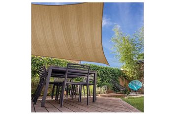 Lumaland Sonnensegel Quadrat 3x3 Meter creme, Wetterbeständig, 100% HDPE mit Stabilisator für UV Schutz