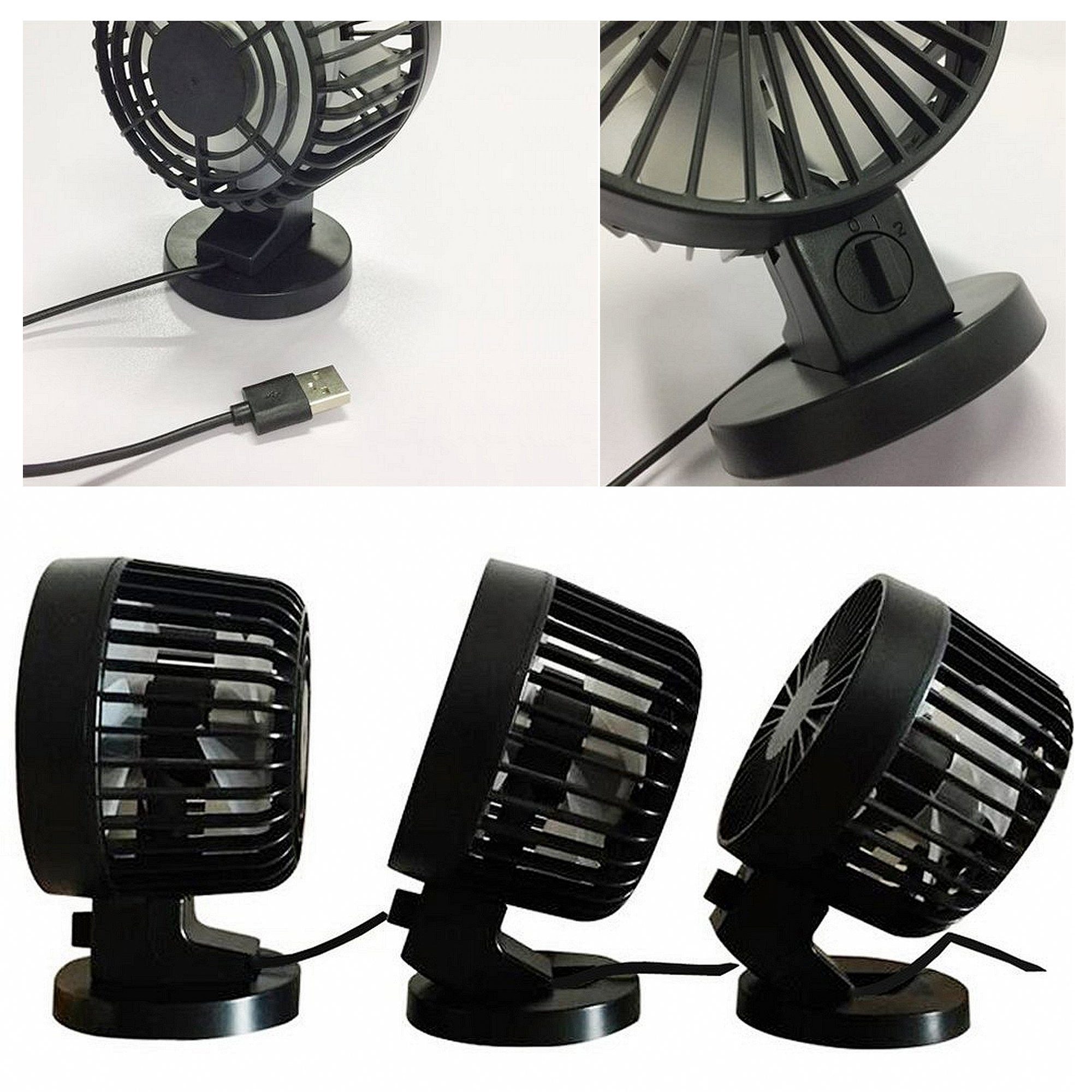 LA Ventilator, ZEPHYR VAGUE USB-Ventilator mini usb, ventilator Mini ABS-Kunststoff aus hochwertigem gefertigt schwarz Tragbarer